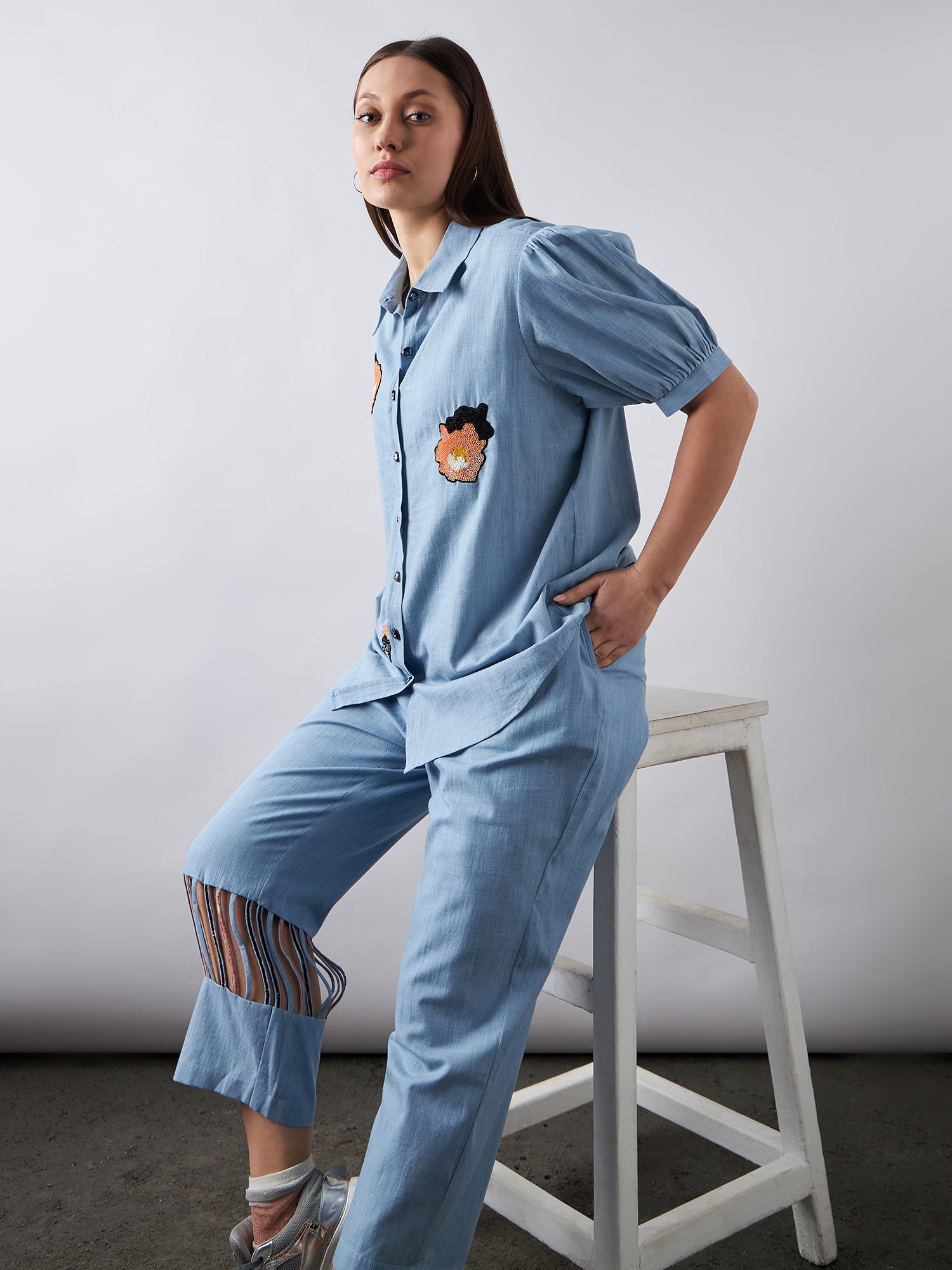 Sky Blue Denim Co-Ords Sets