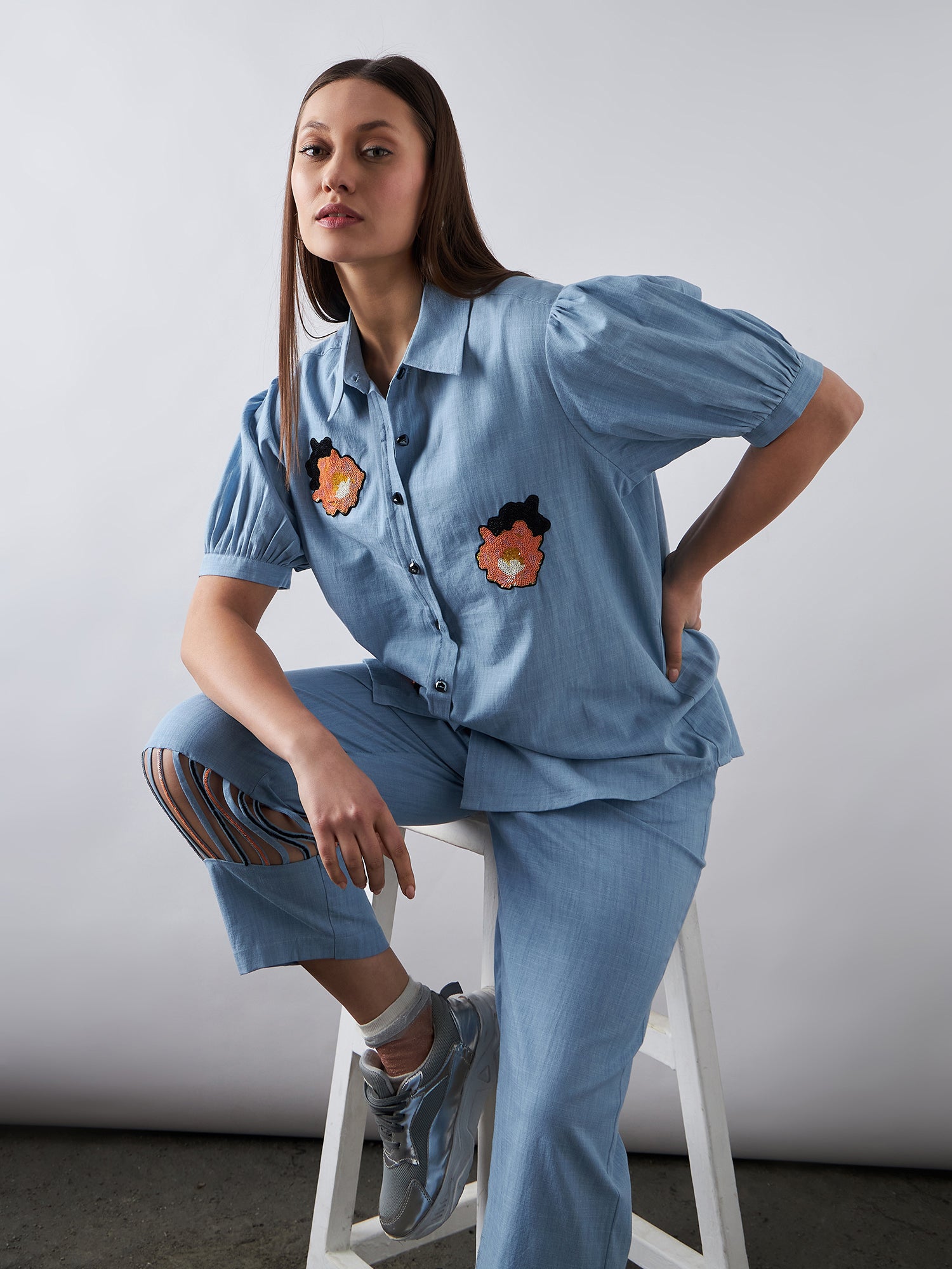 Sky Blue Denim Co-Ords Sets