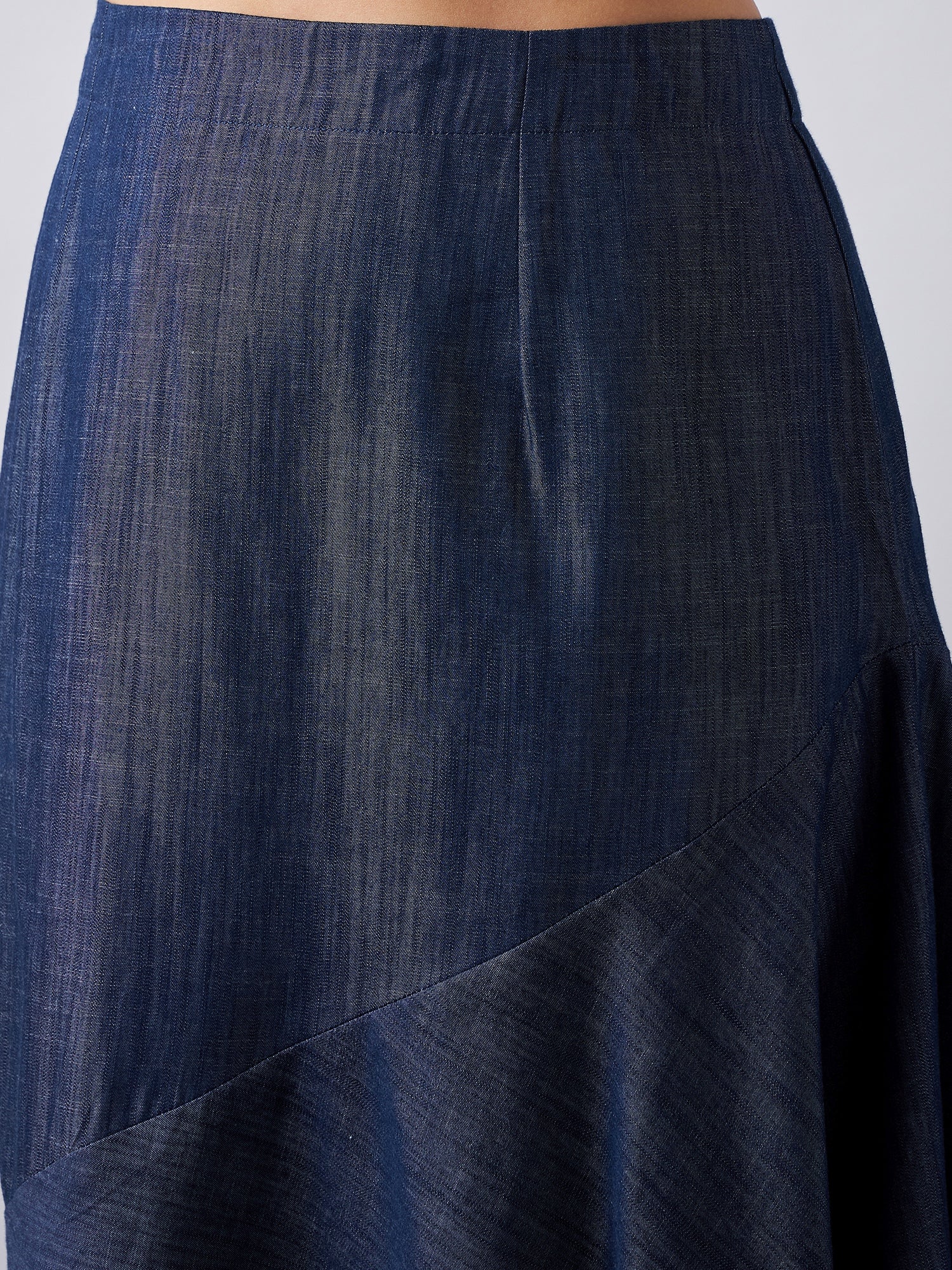 Dark Blue Denim Shirt & Skirt