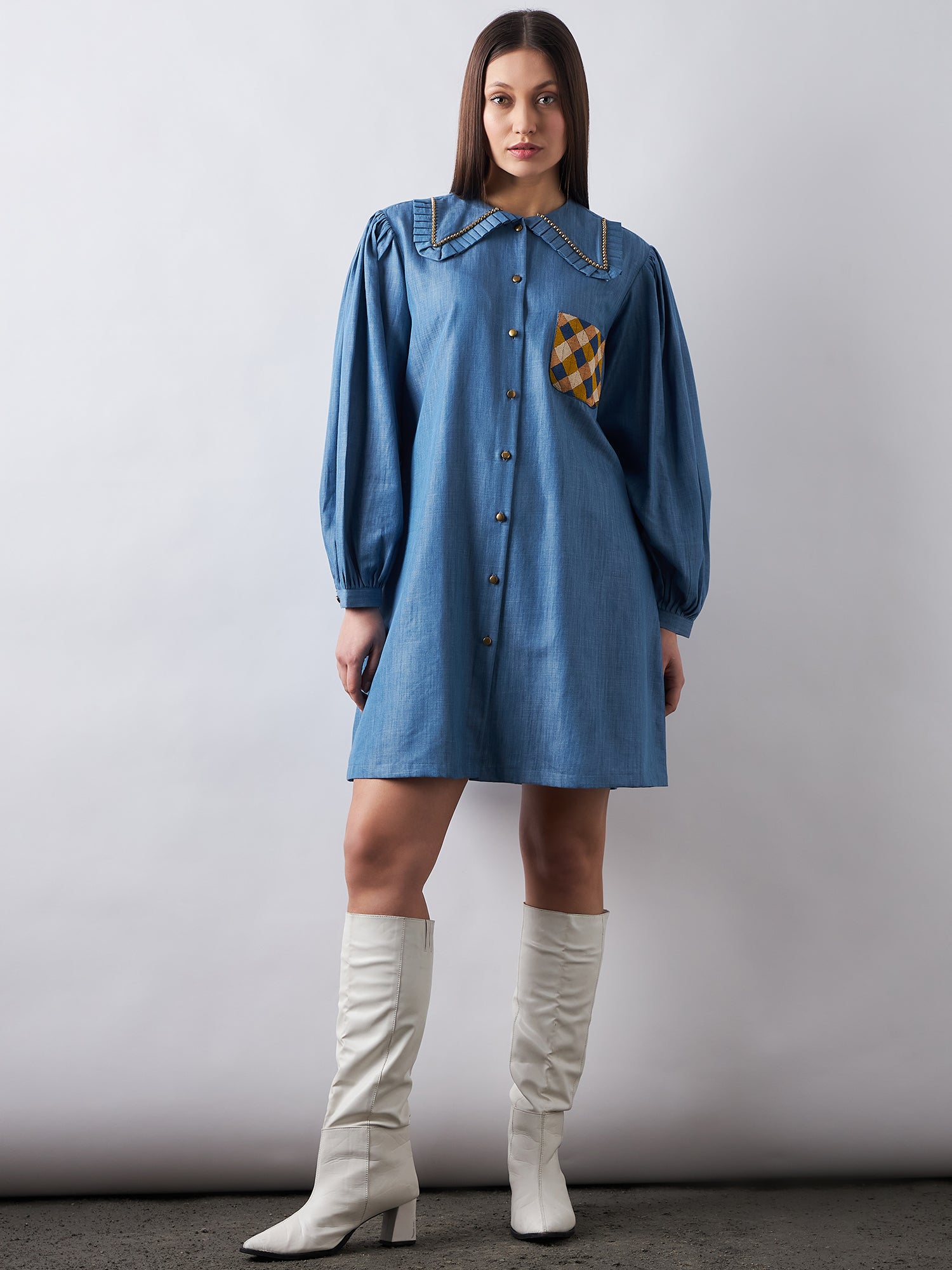 Blue Babe Denim Shirt Dress