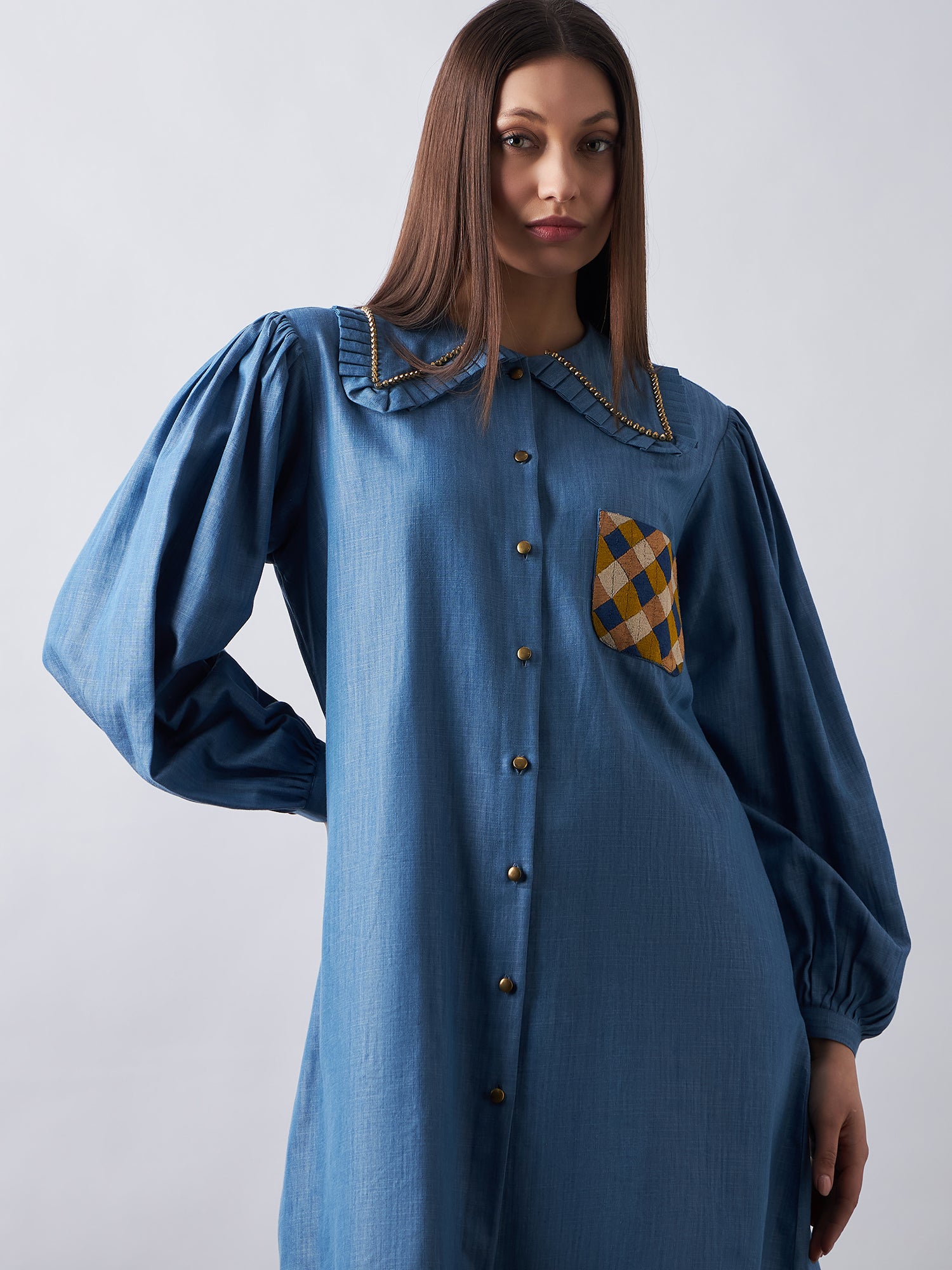 Blue Babe Denim Shirt Dress