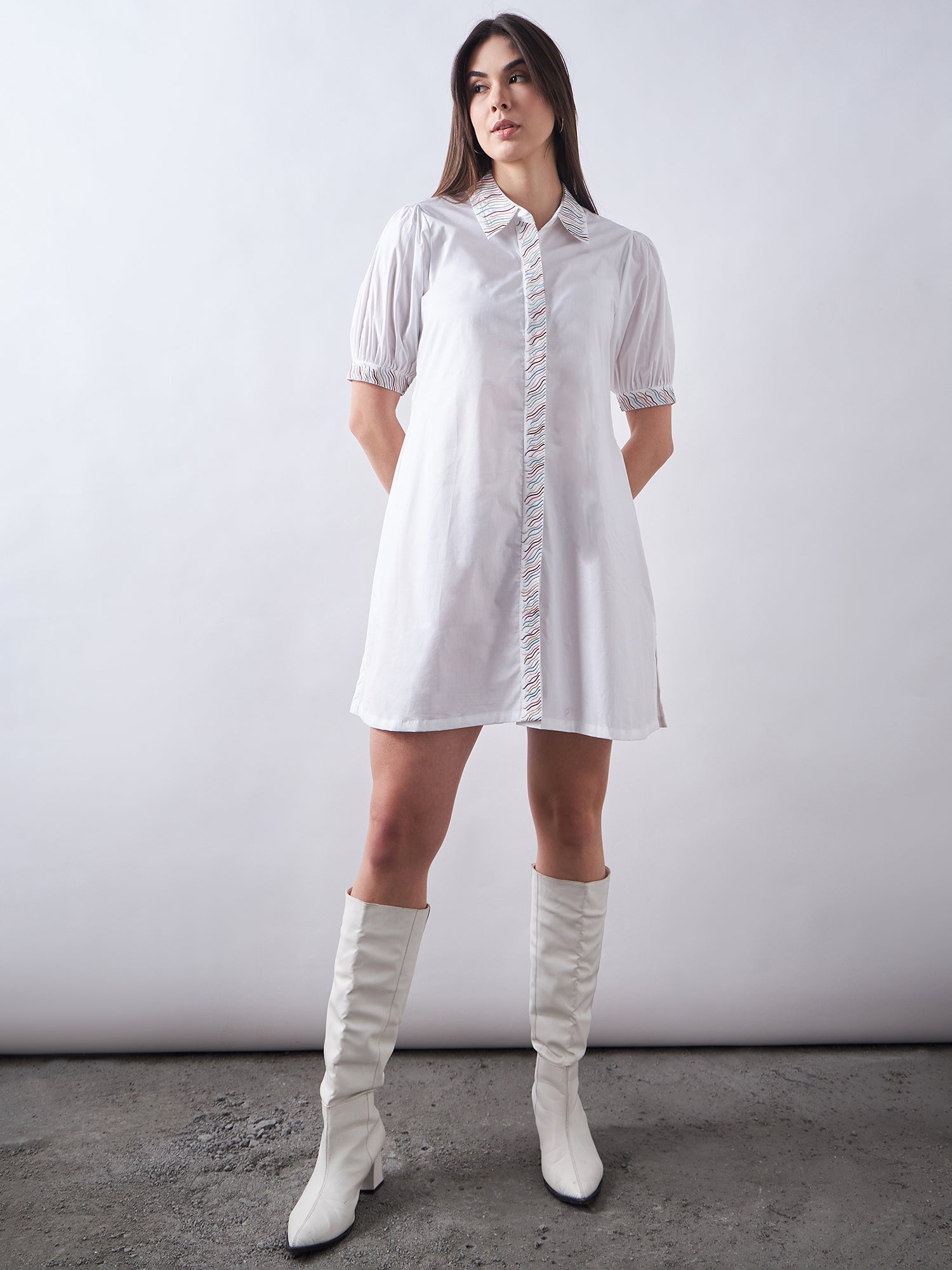 White Poplin Shirt Dress