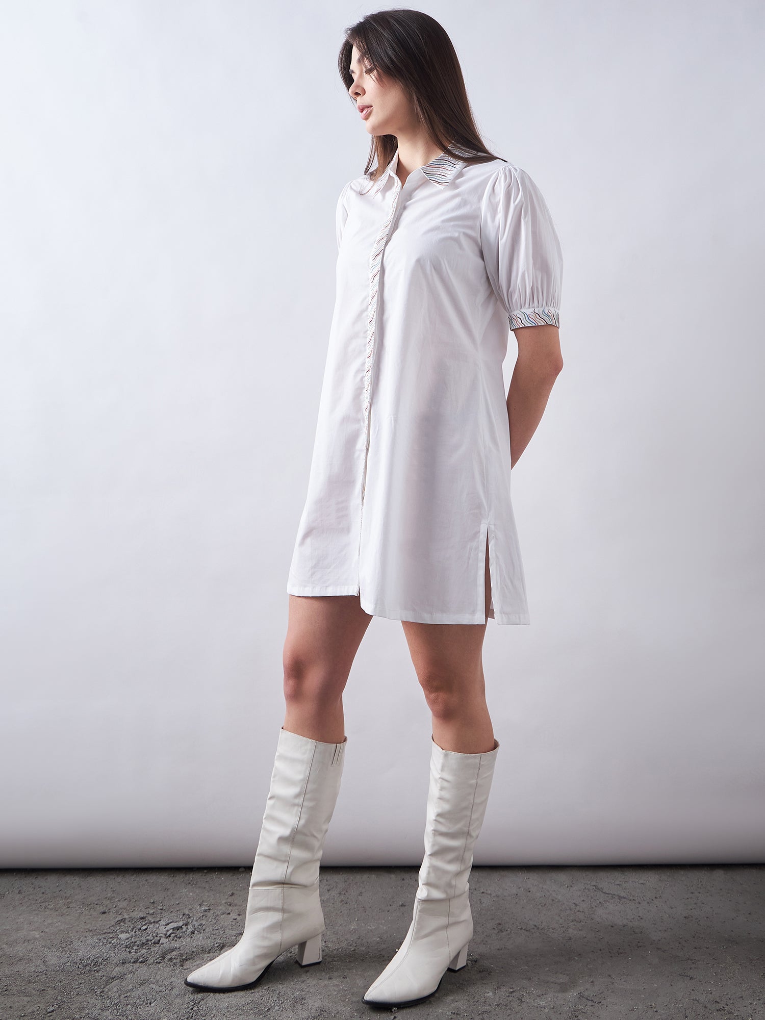 White Poplin Shirt Dress