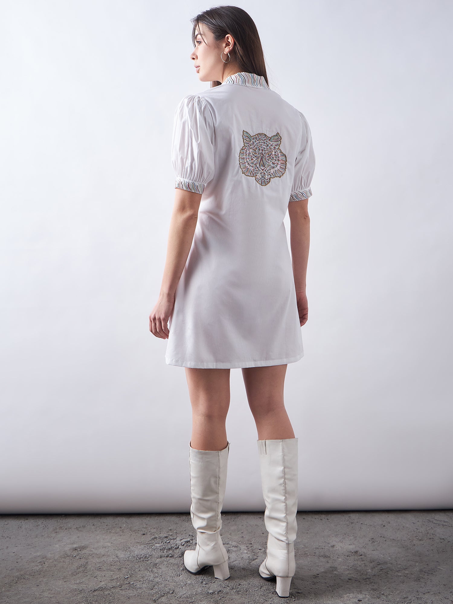 White Poplin Shirt Dress