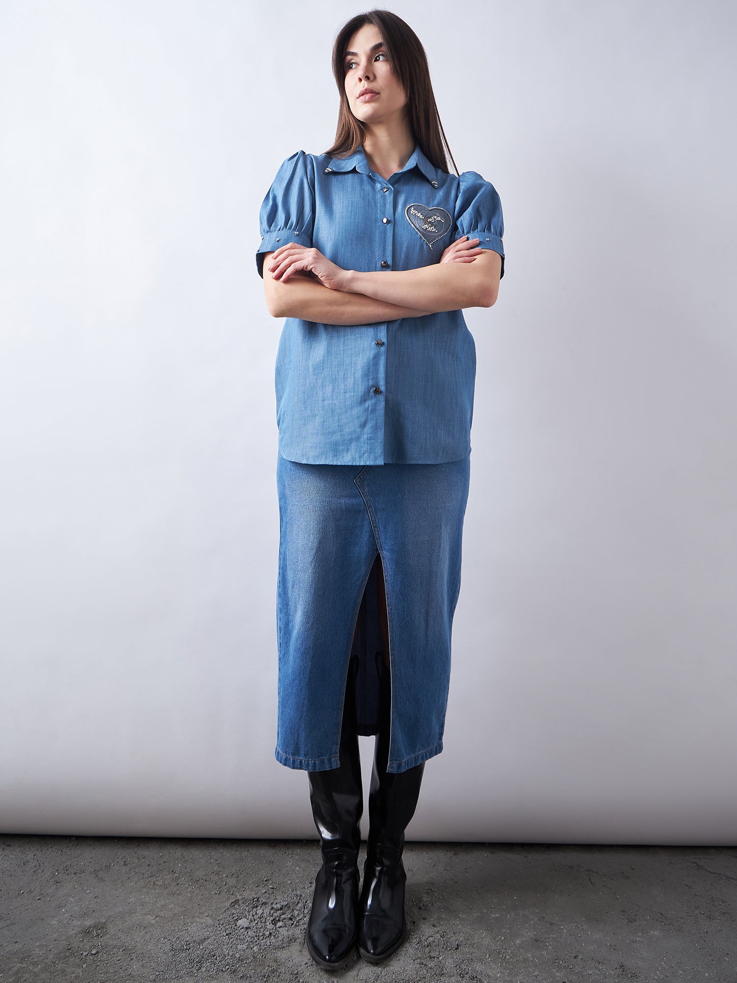 Blue Babe Denim Shirt