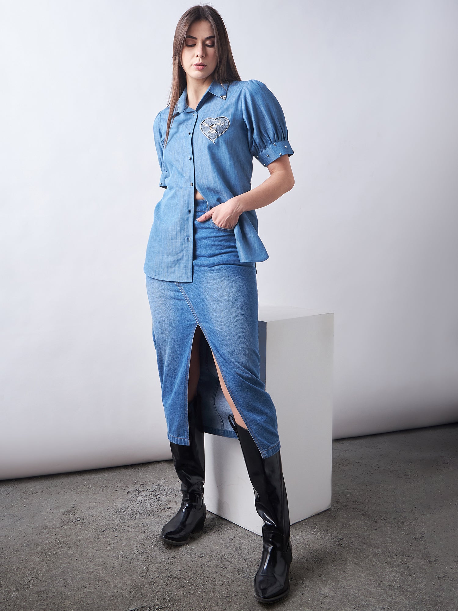 Blue Babe Denim Shirt