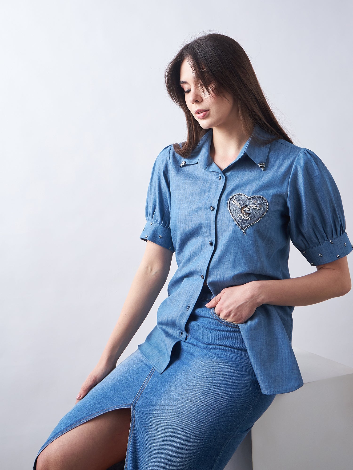 Blue Babe Denim Shirt