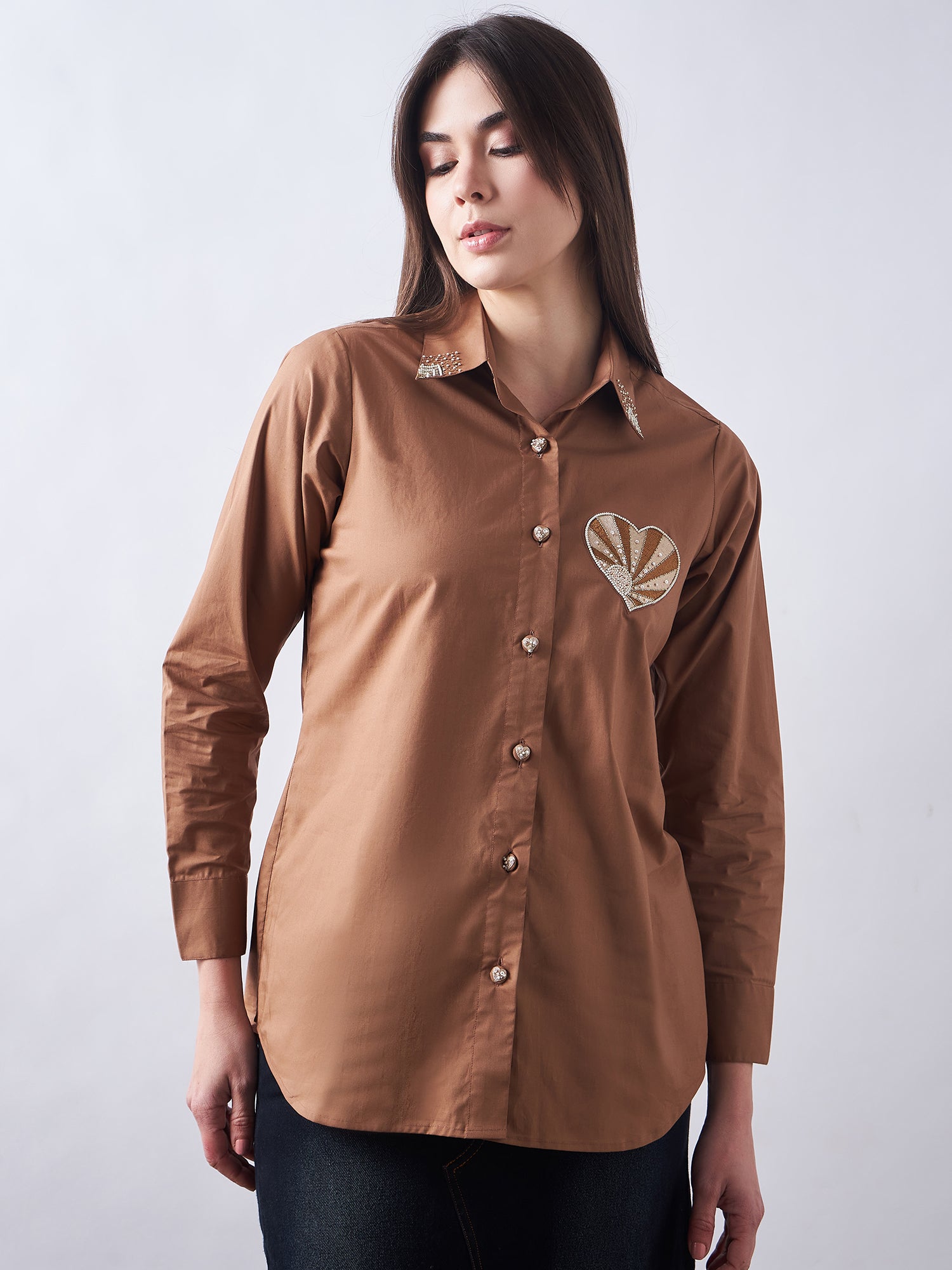 Brown Poplin Shirt