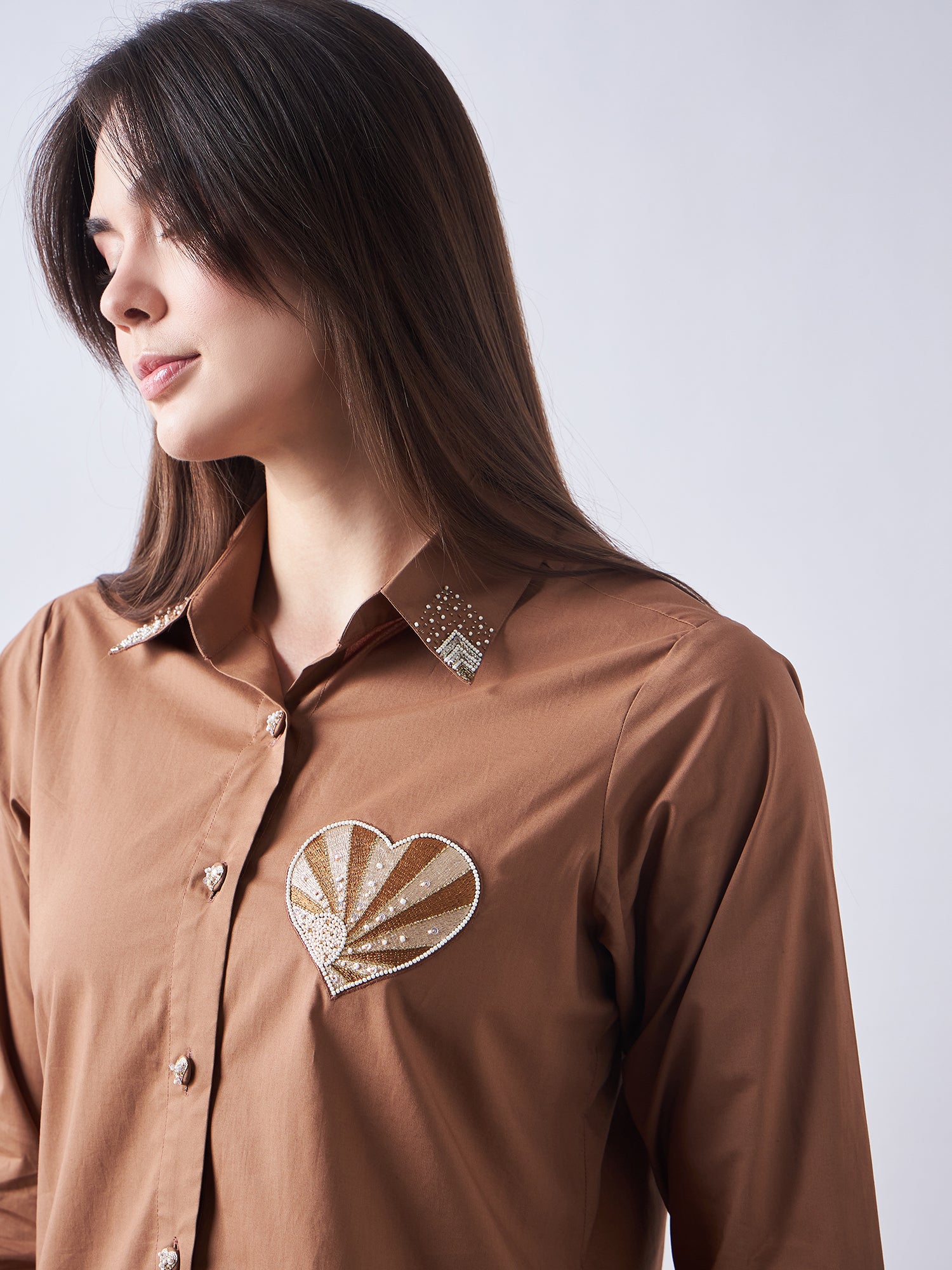 Brown Poplin Shirt