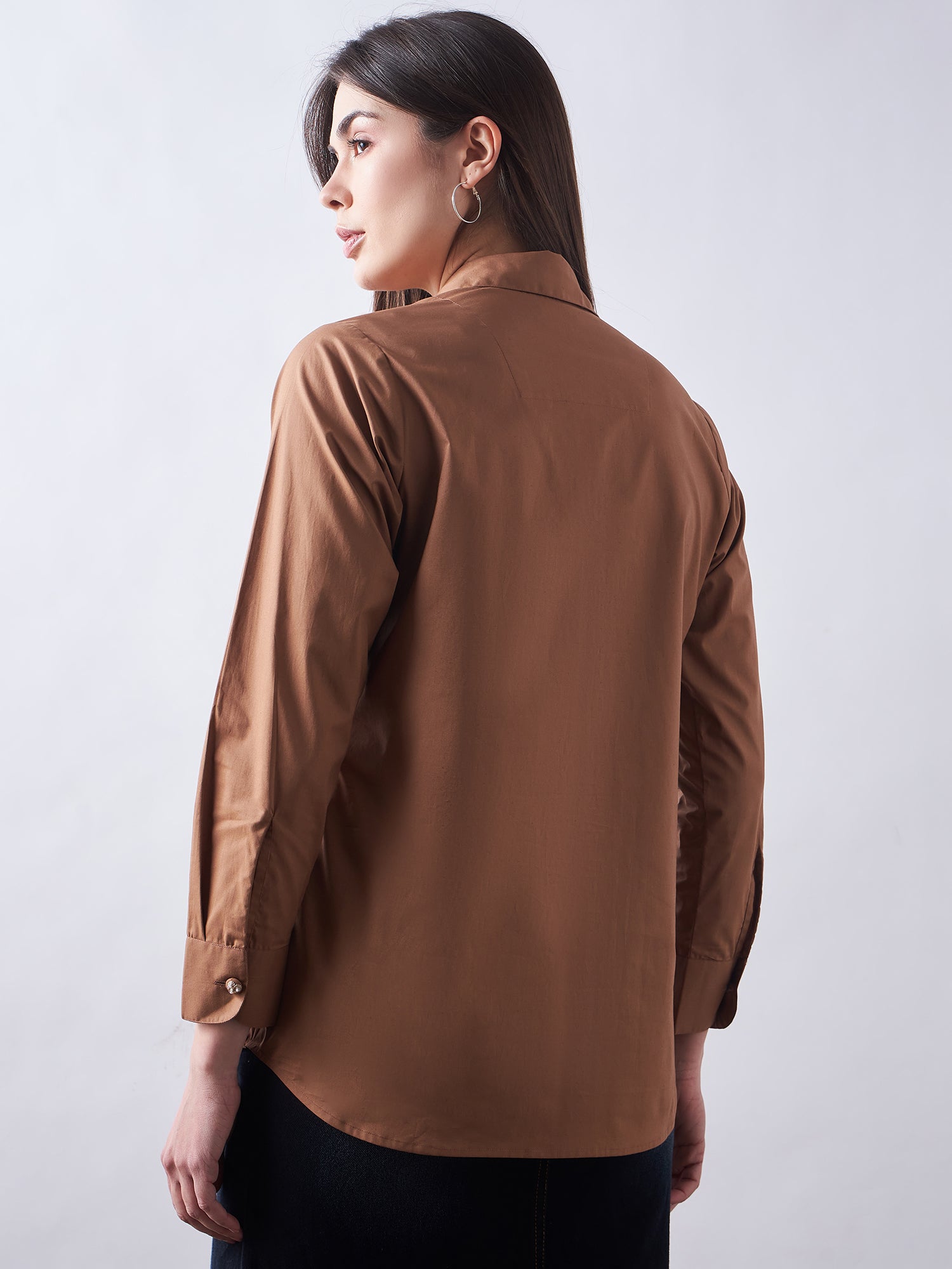 Brown Poplin Shirt