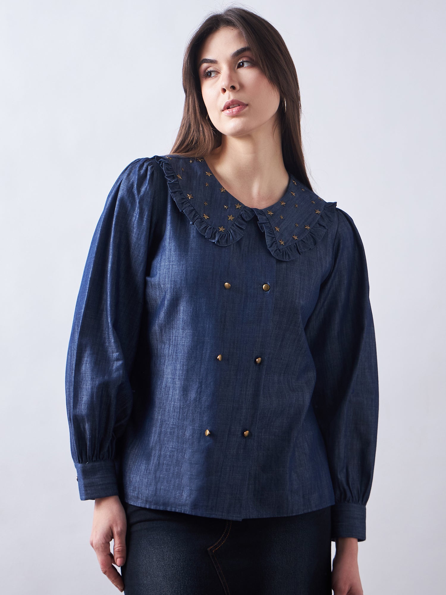 Dark Blue Denim Shirt