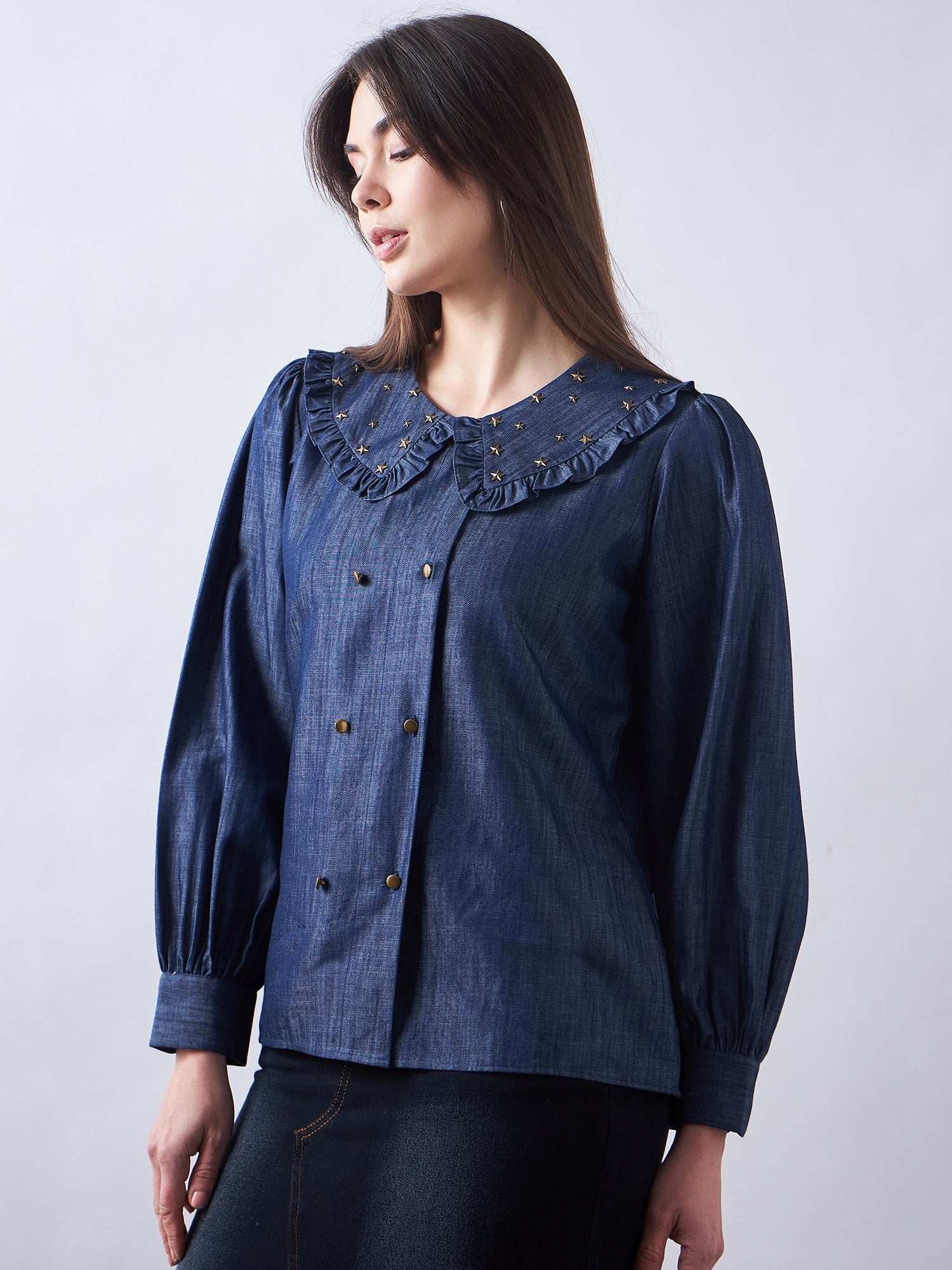 Dark Blue Denim Shirt