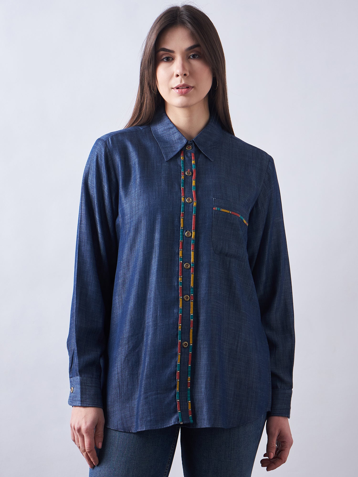 Dark Blue Denim Shirt