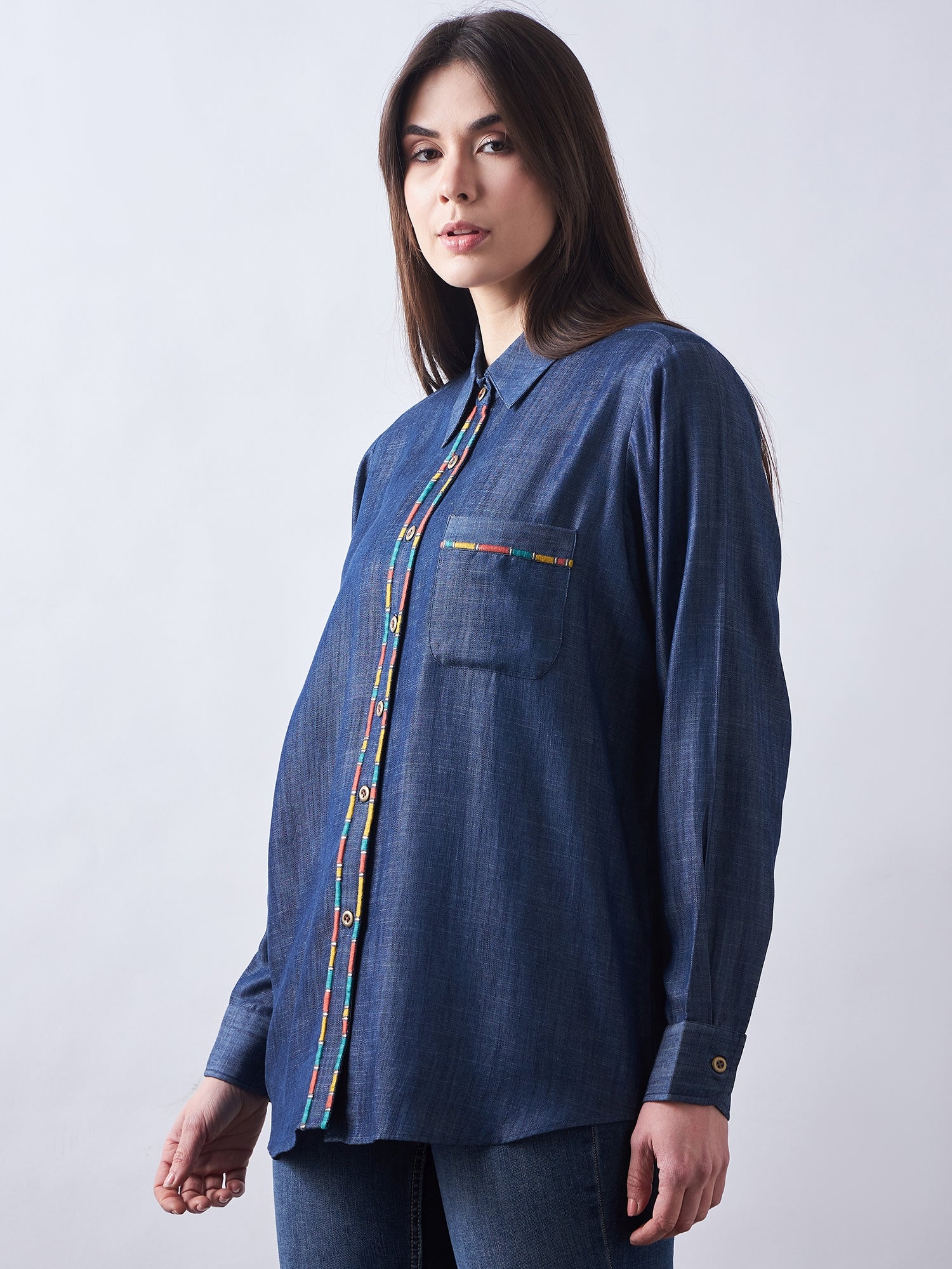 Dark Blue Denim Shirt