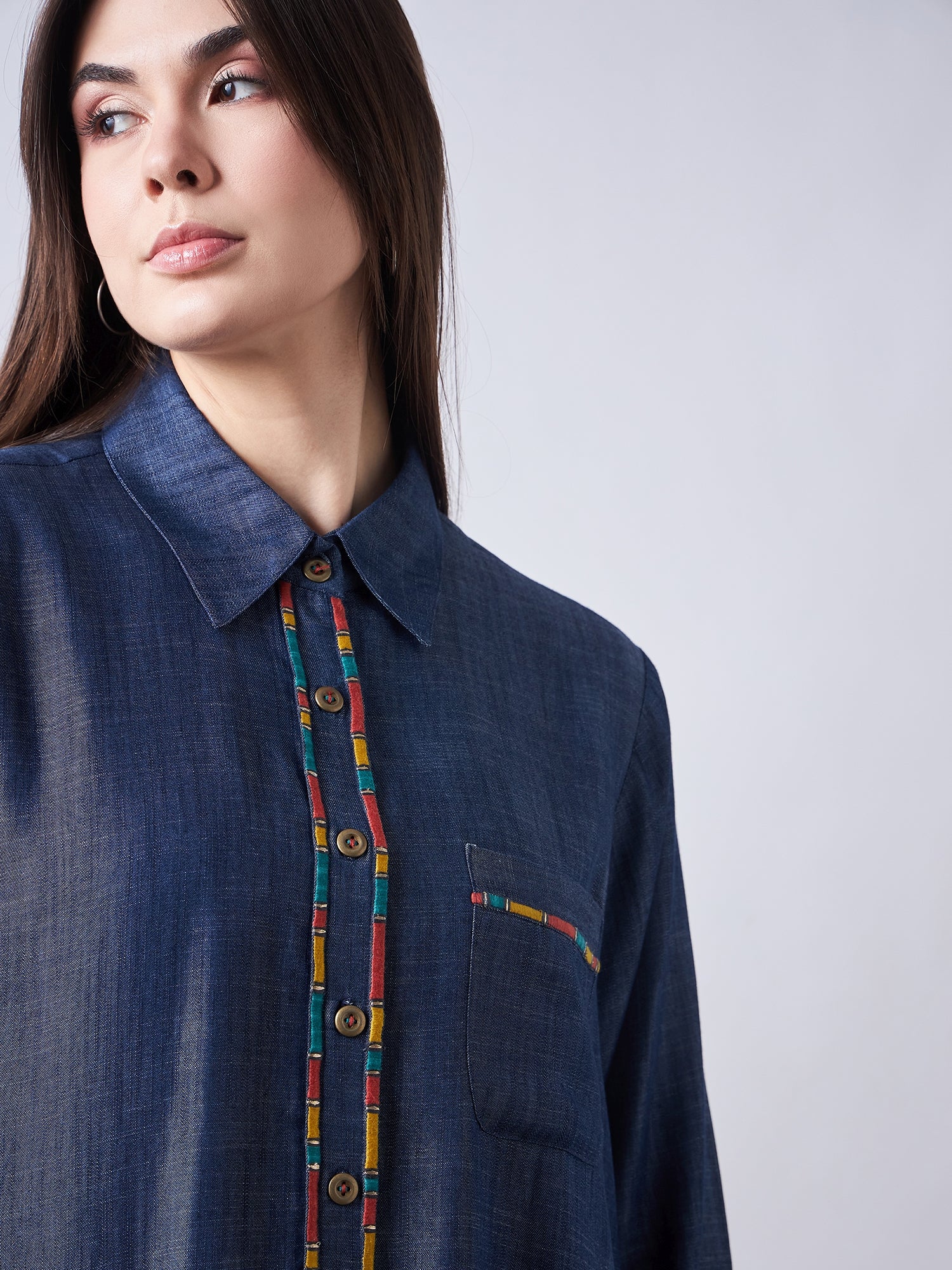 Dark Blue Denim Shirt