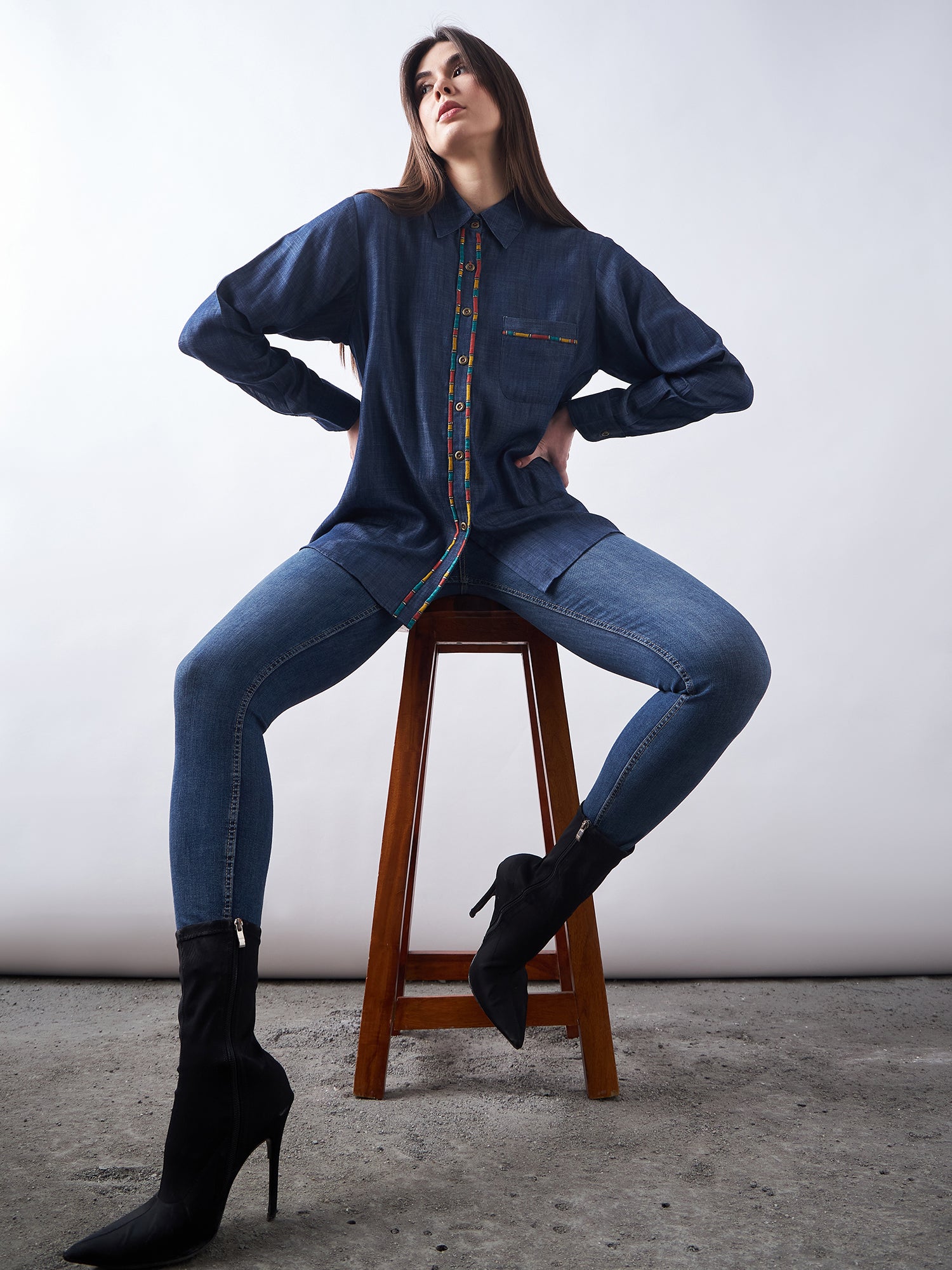 Dark Blue Denim Shirt