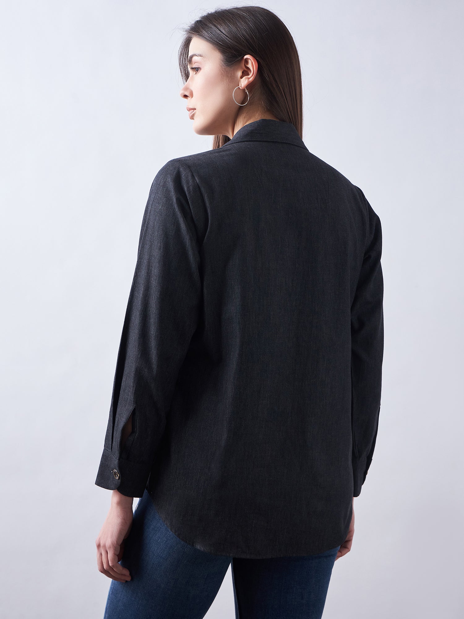 Black Wash Denim Shirt