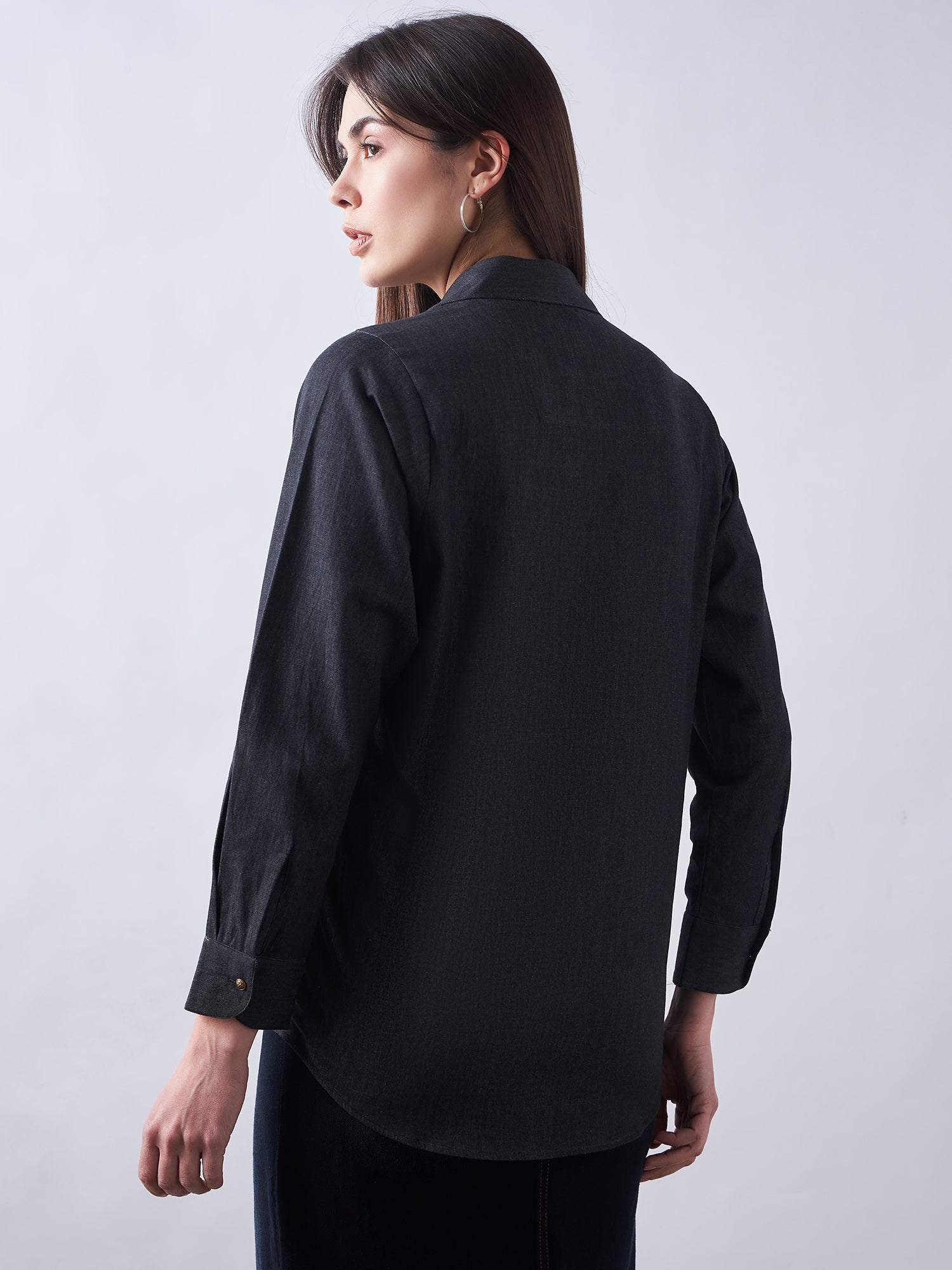 Black Wash Denim Shirt