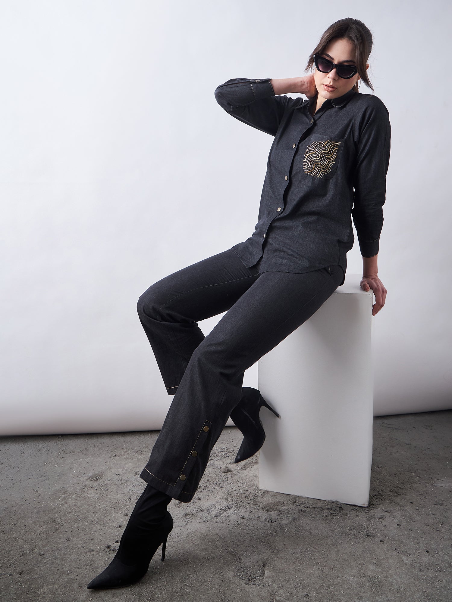 Black Wash Denim Co-Ords