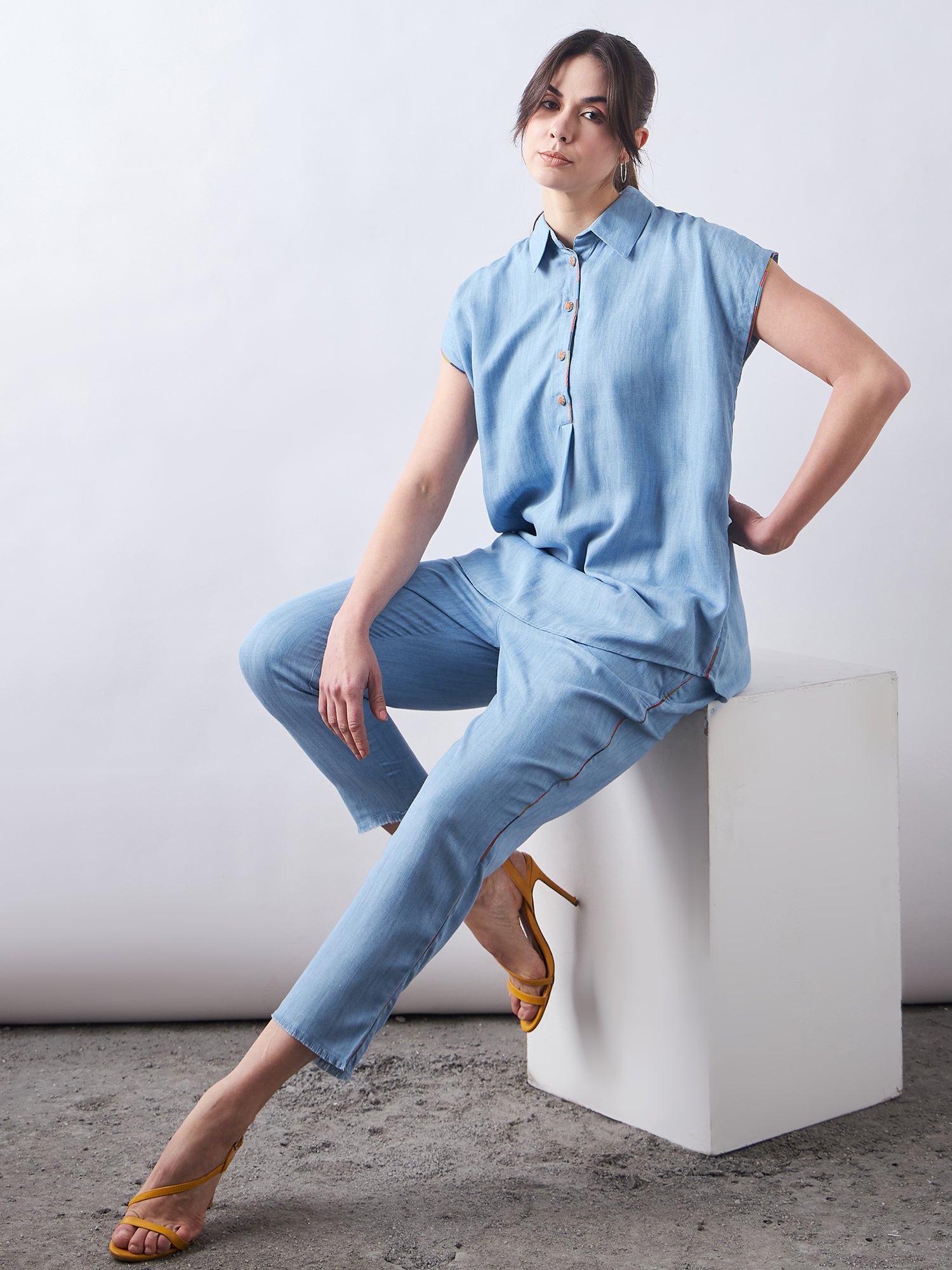 Sky Blue Denim Co-Ords Sets
