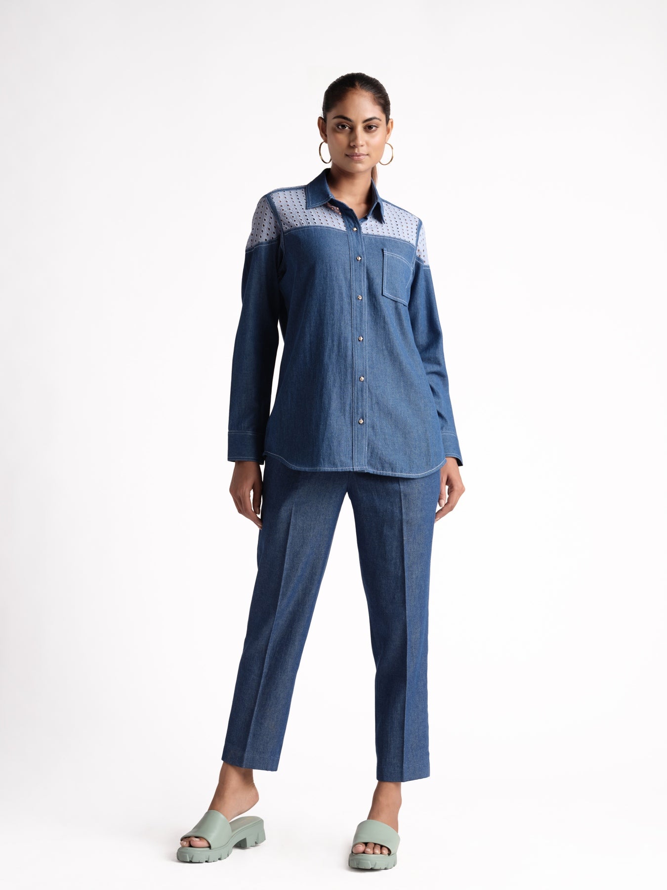 Berry Denim Schiffli Shirt
