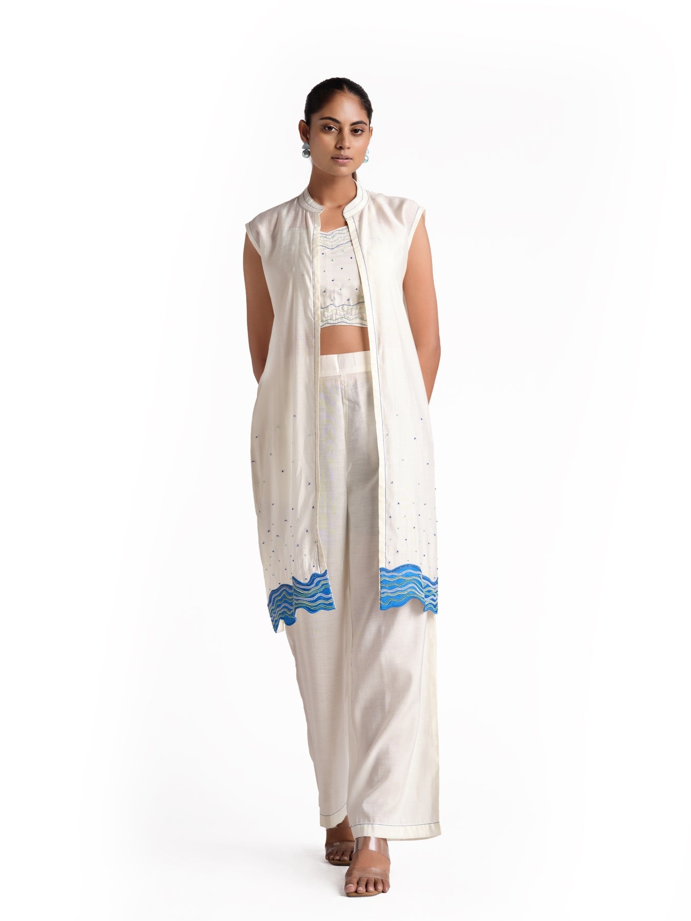 White Cotton Drools 3 pcs Set