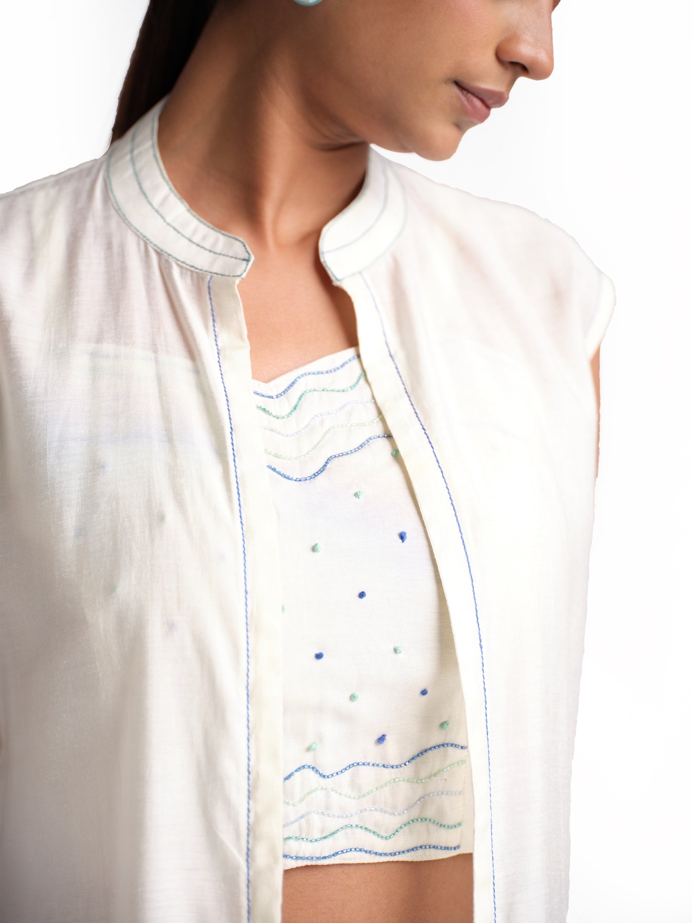 White Cotton Drools 3 pcs Set