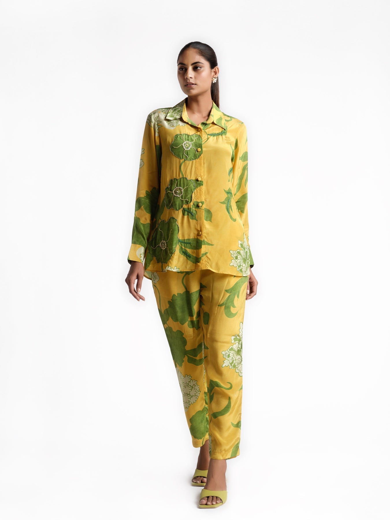 Yellow flower print set