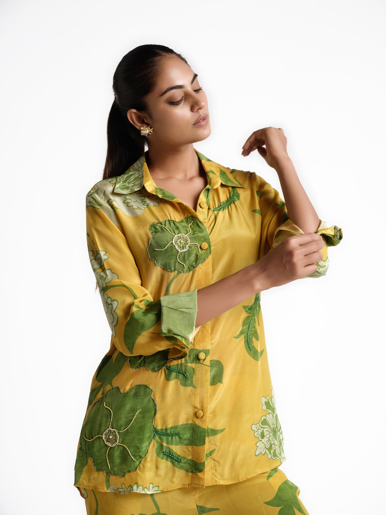 Yellow flower print set