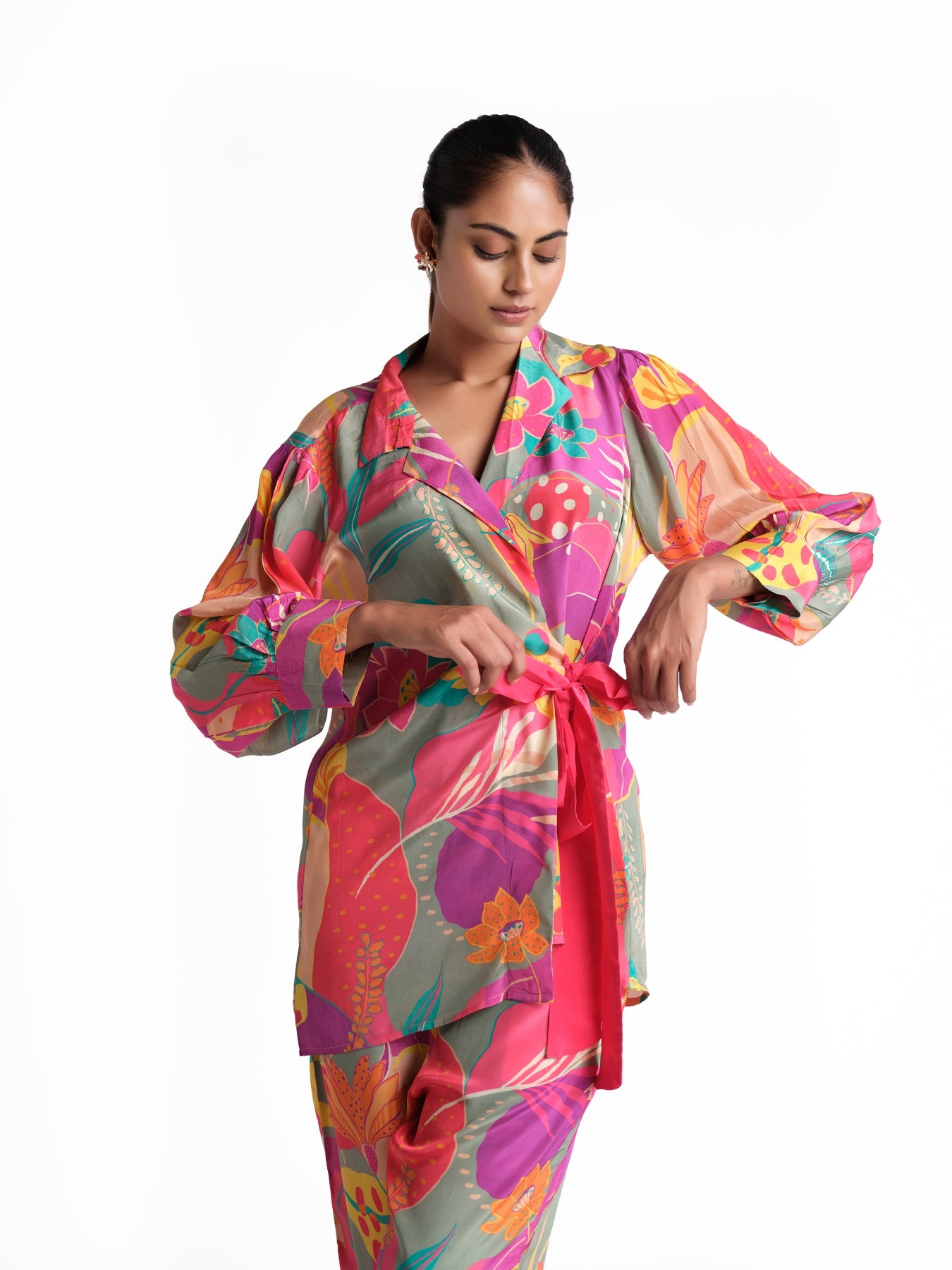 Pink flower print set