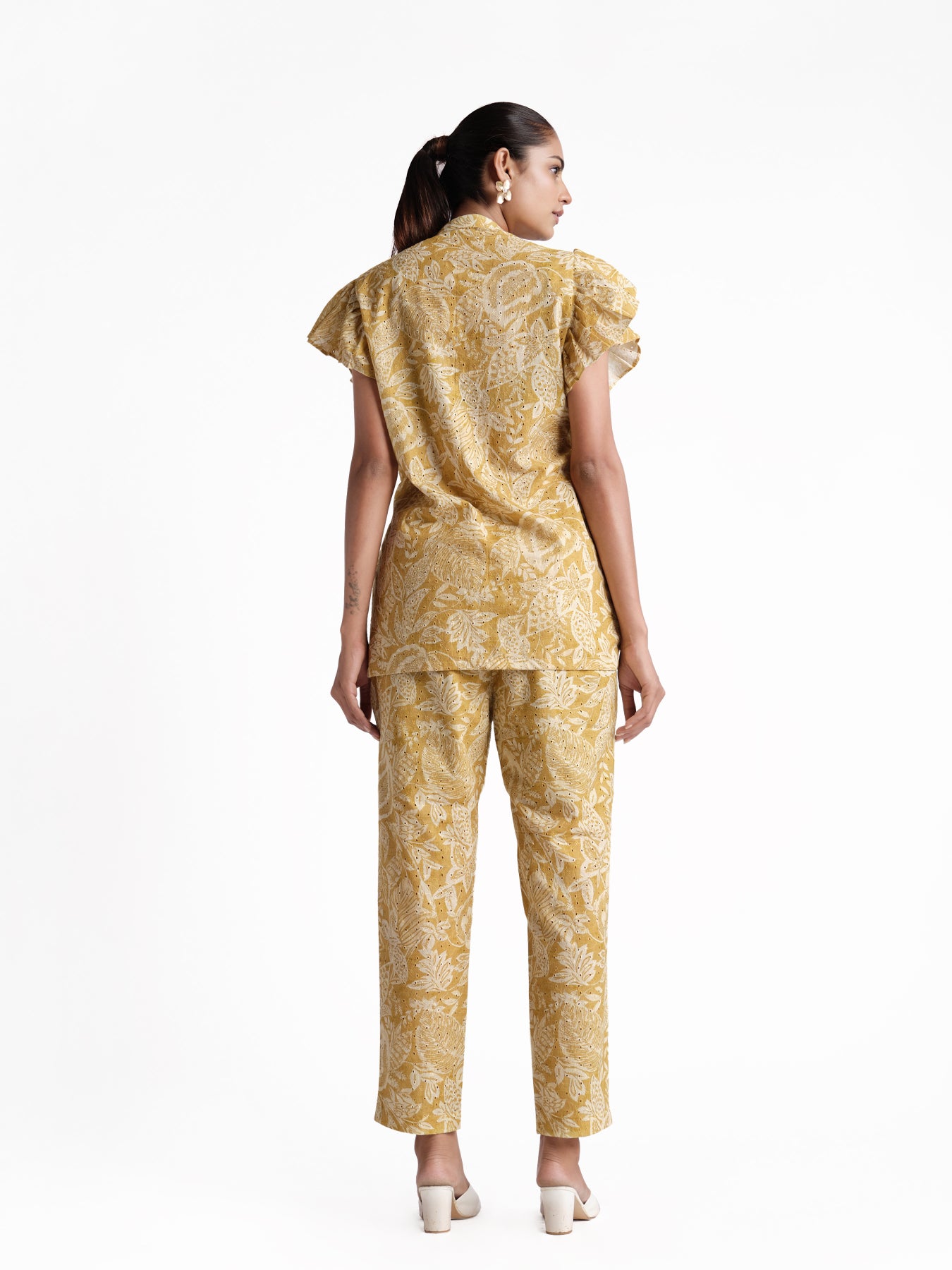 Yellow flower print set