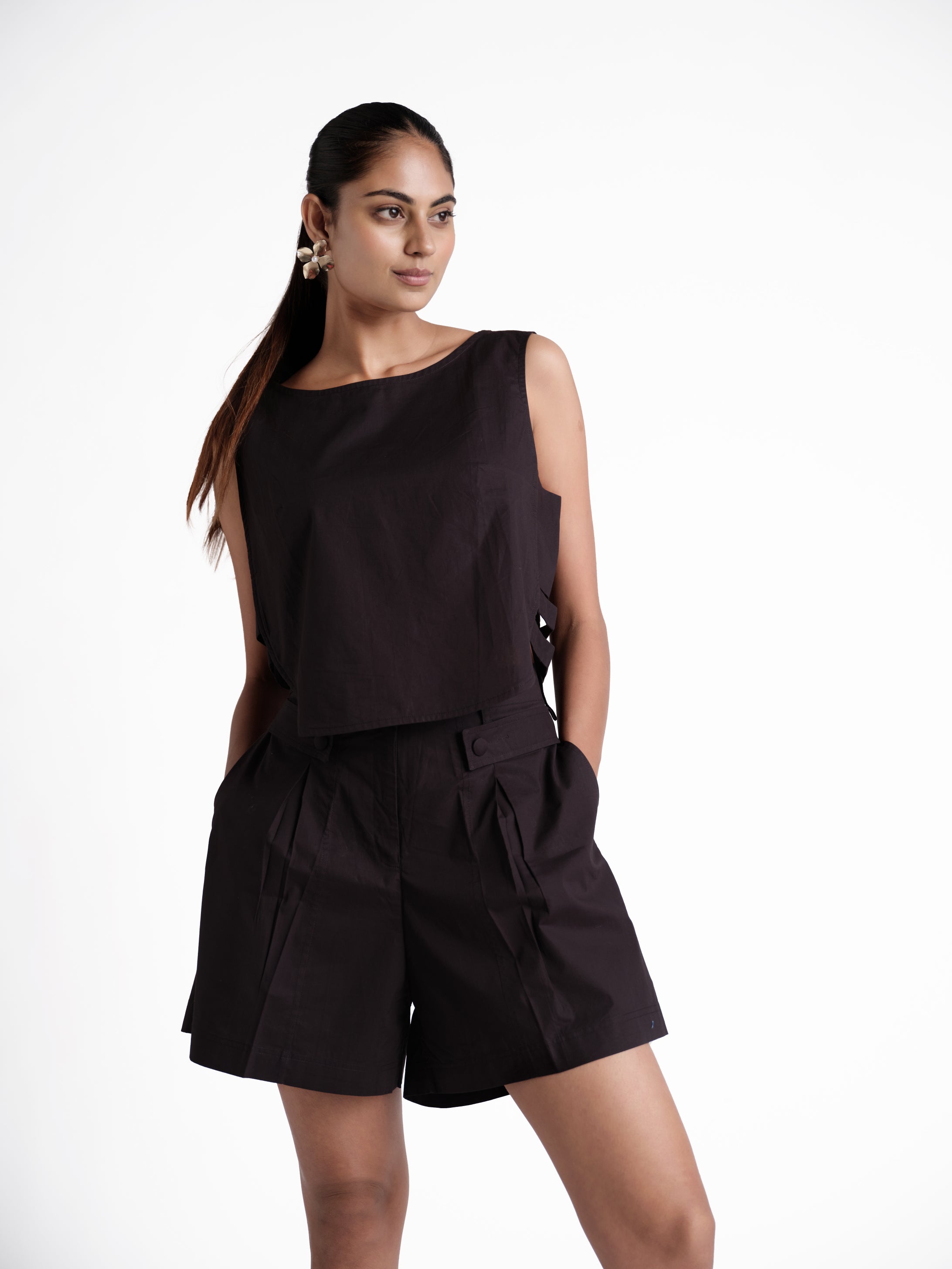 Black poplin set