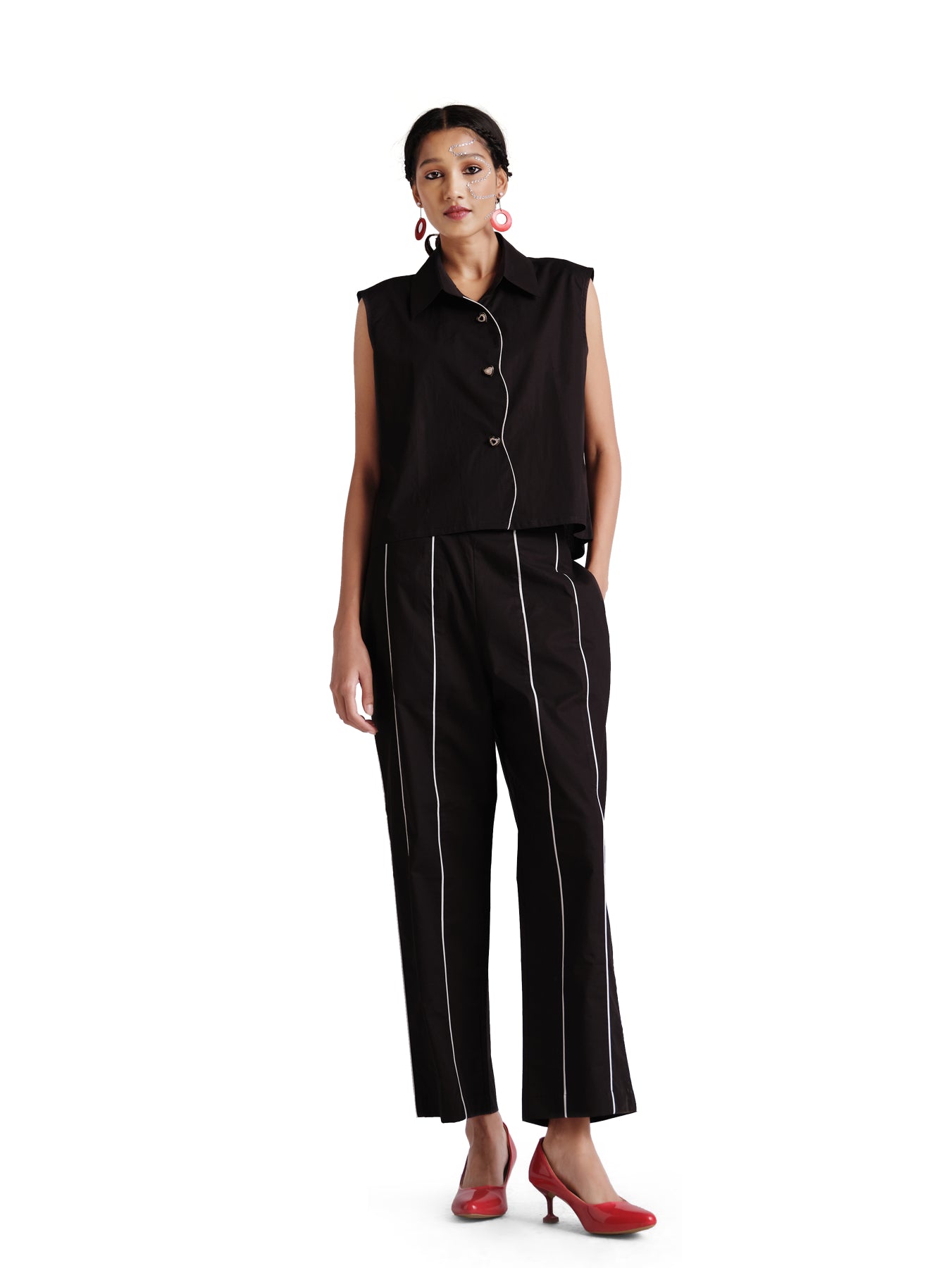 Black poplin lining set