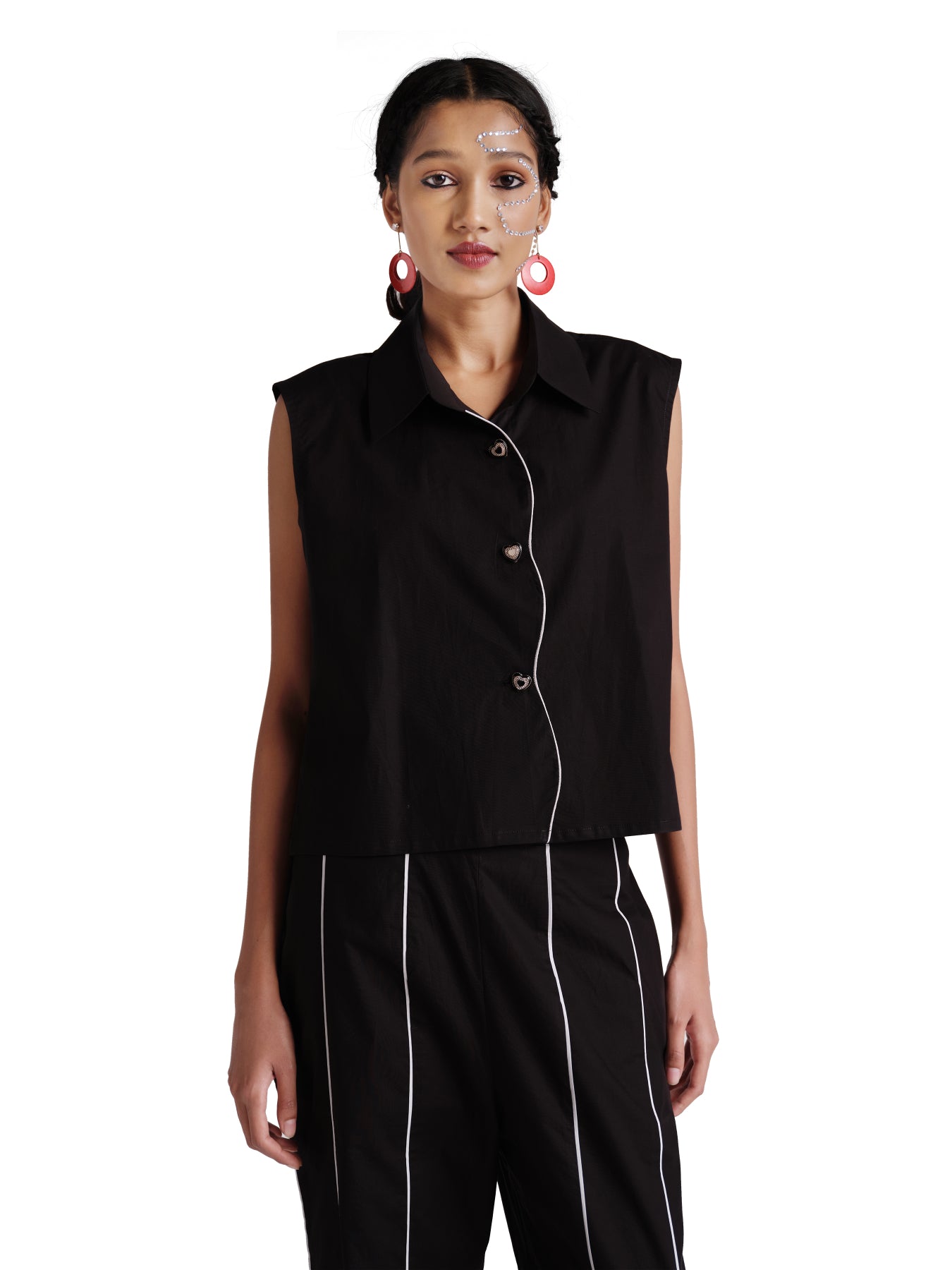 Black poplin lining set