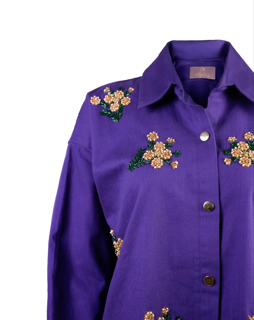 Purple emblished shirt