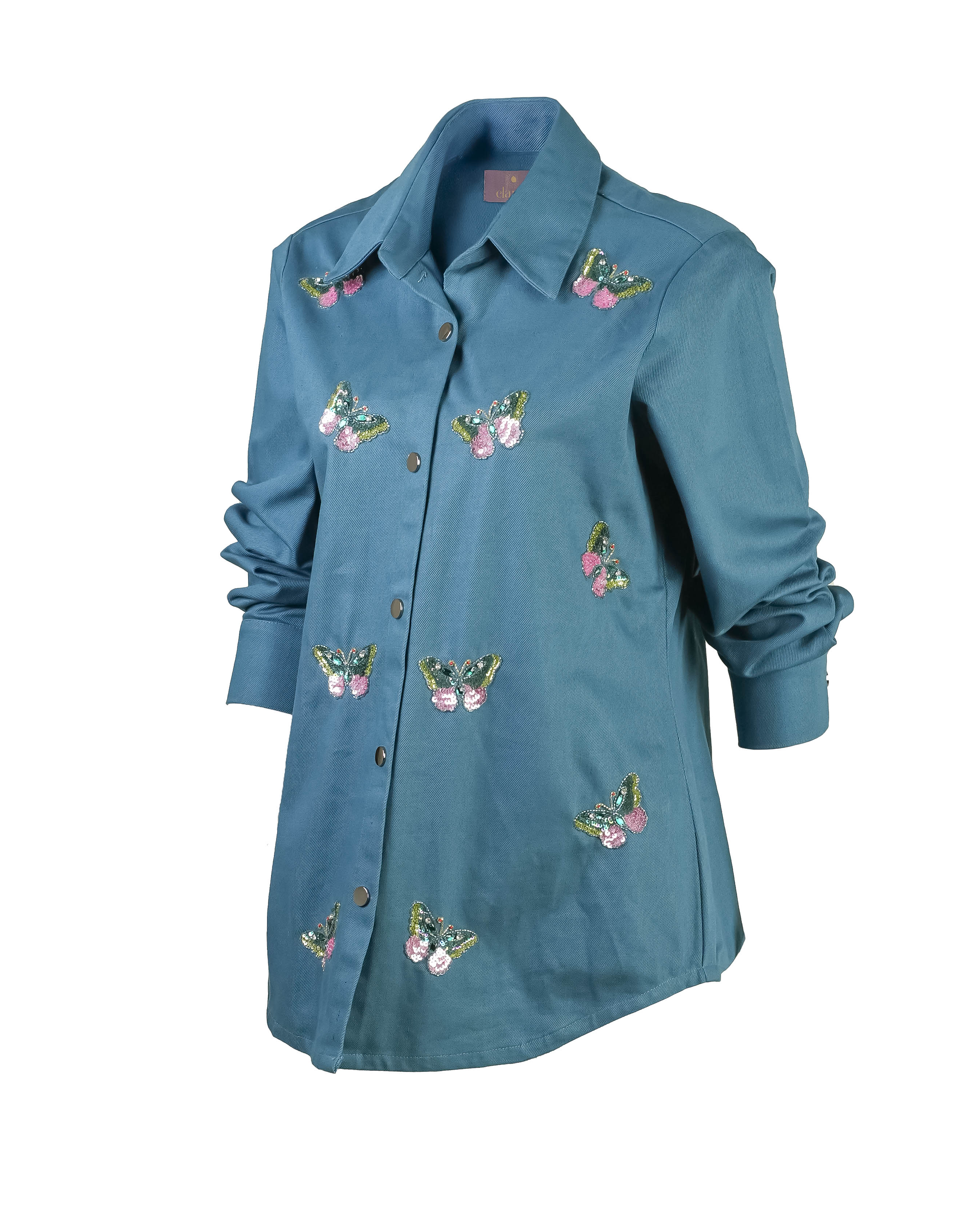 Sea blue butterfly shirt