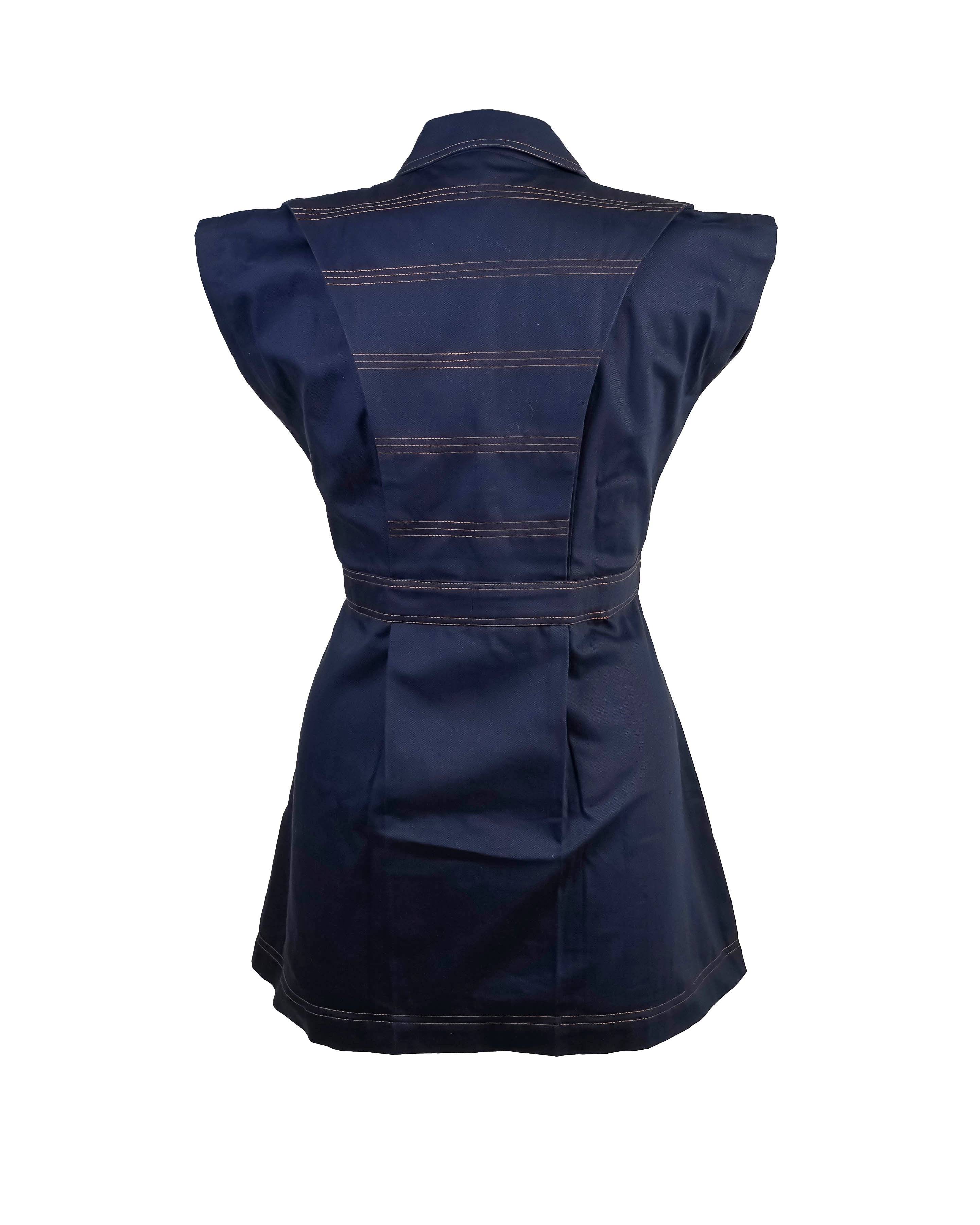 Midnight blue shirt dress