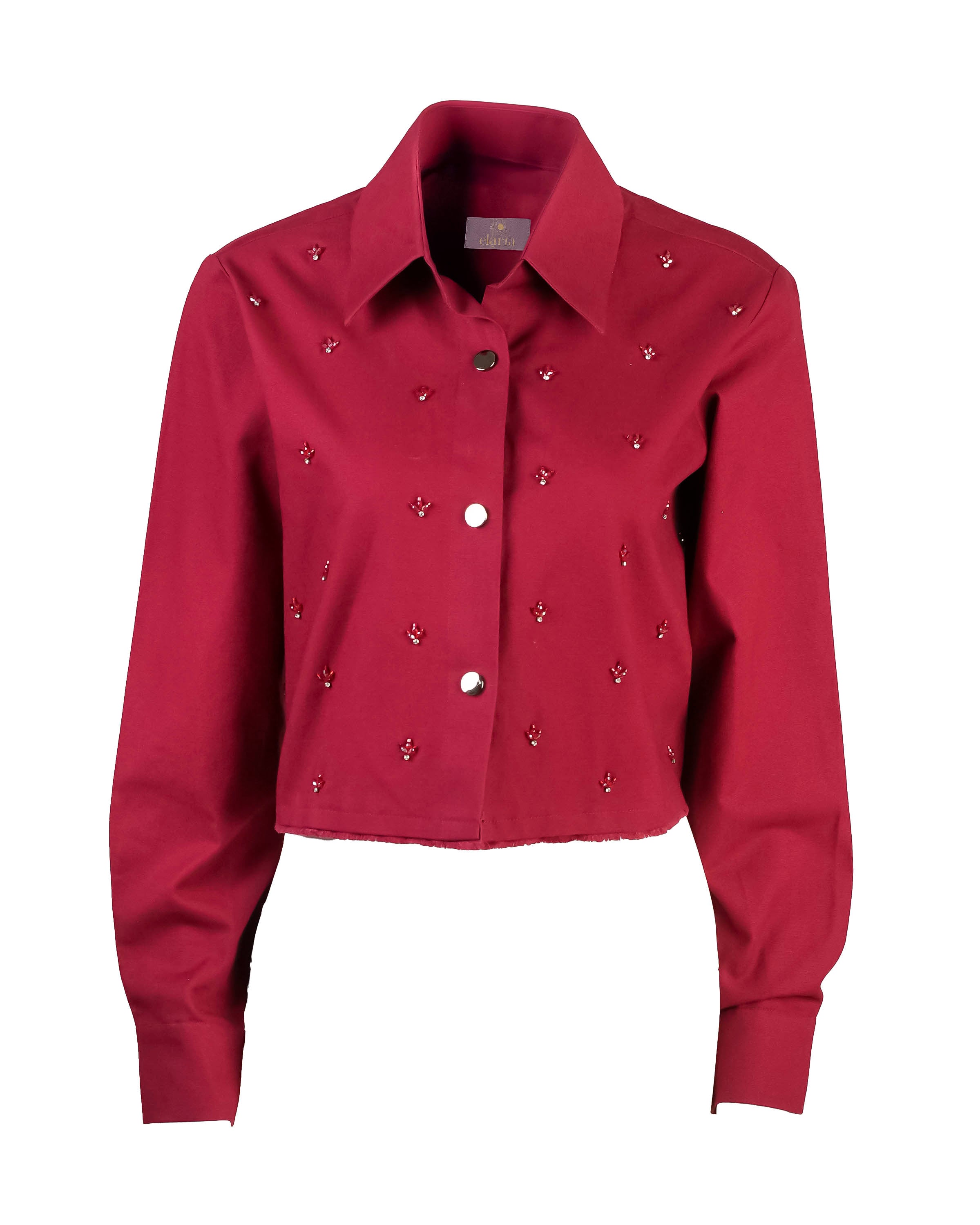 Cherry red denim shirt