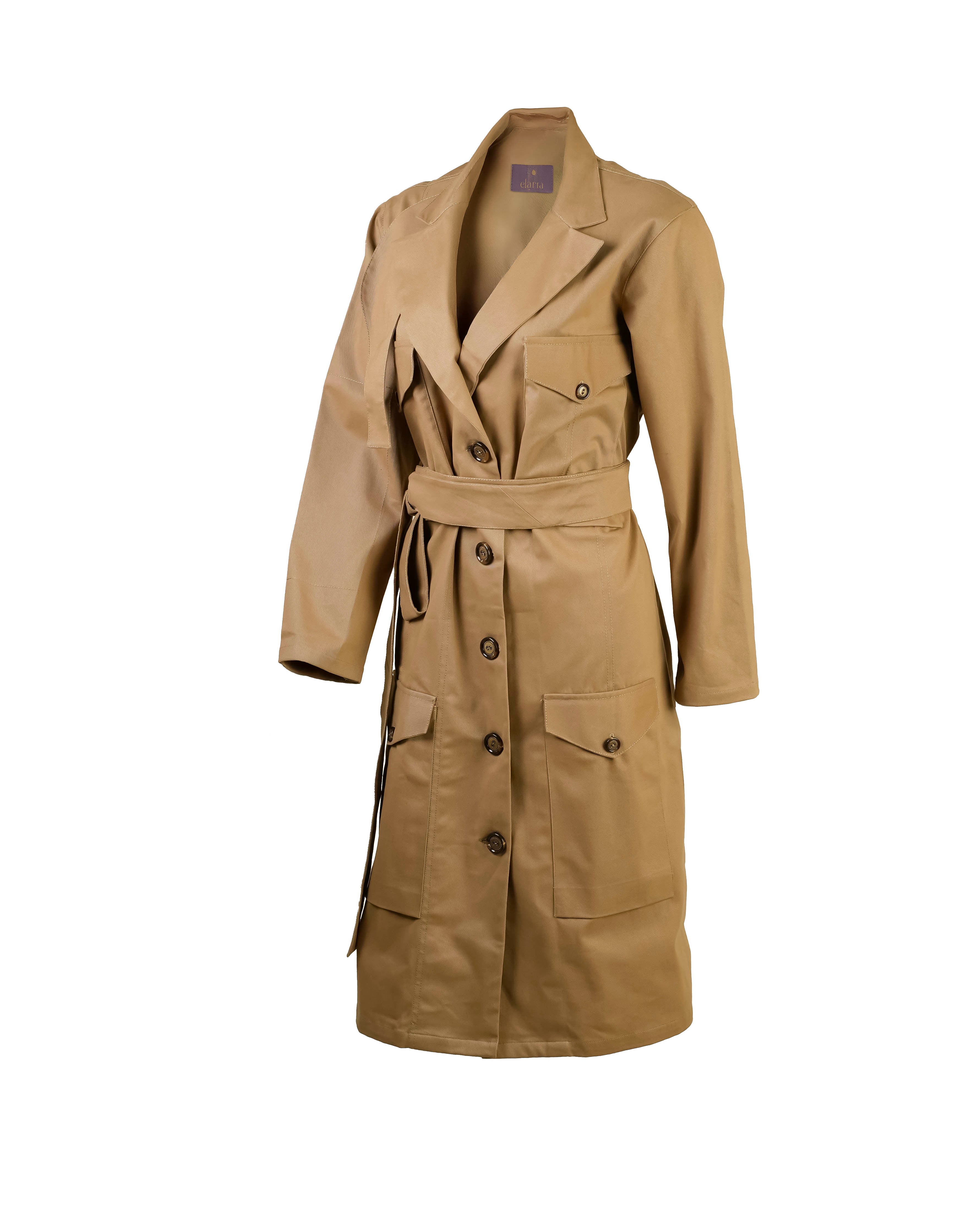 Beige denim trenchcoat