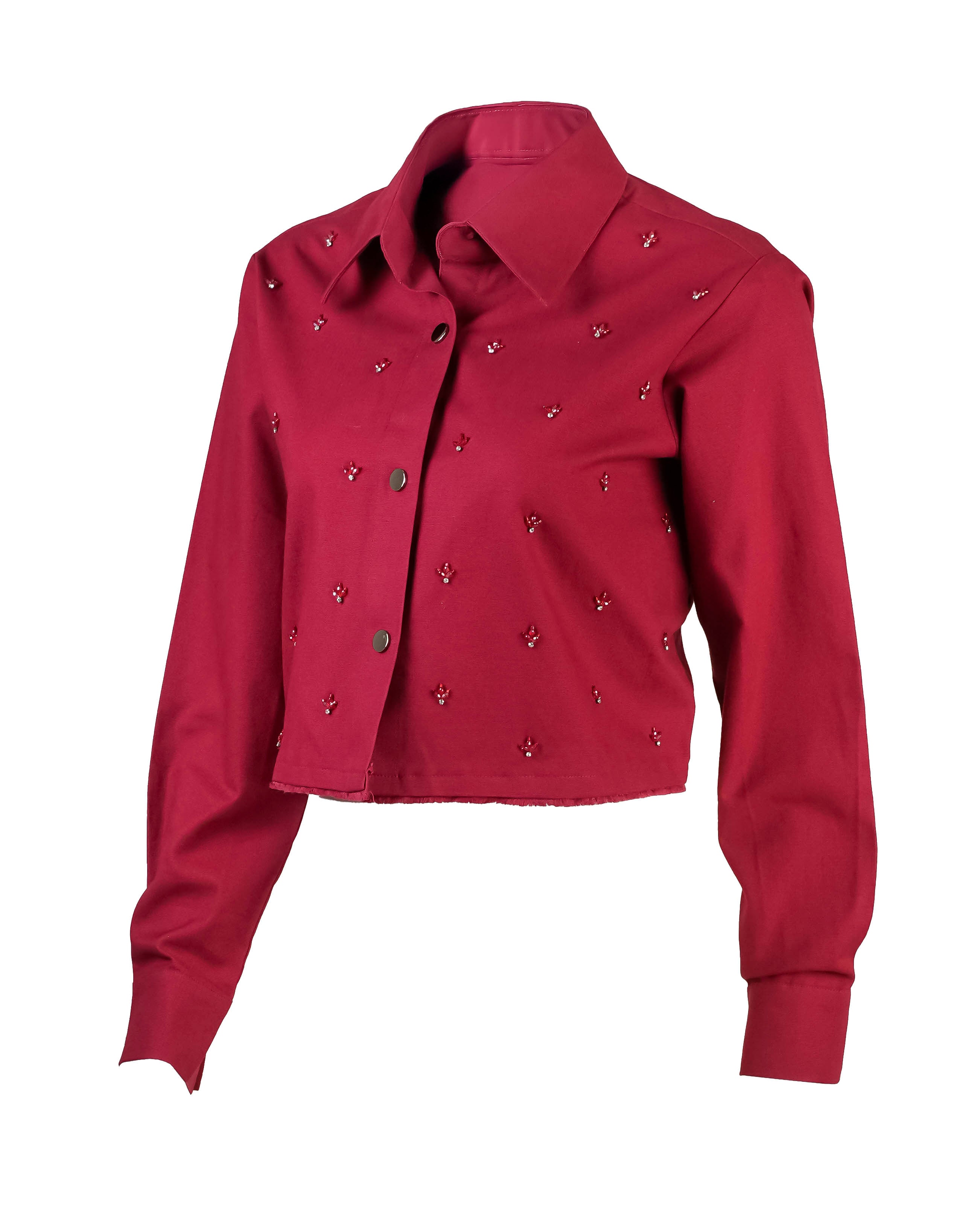 Cherry red denim shirt