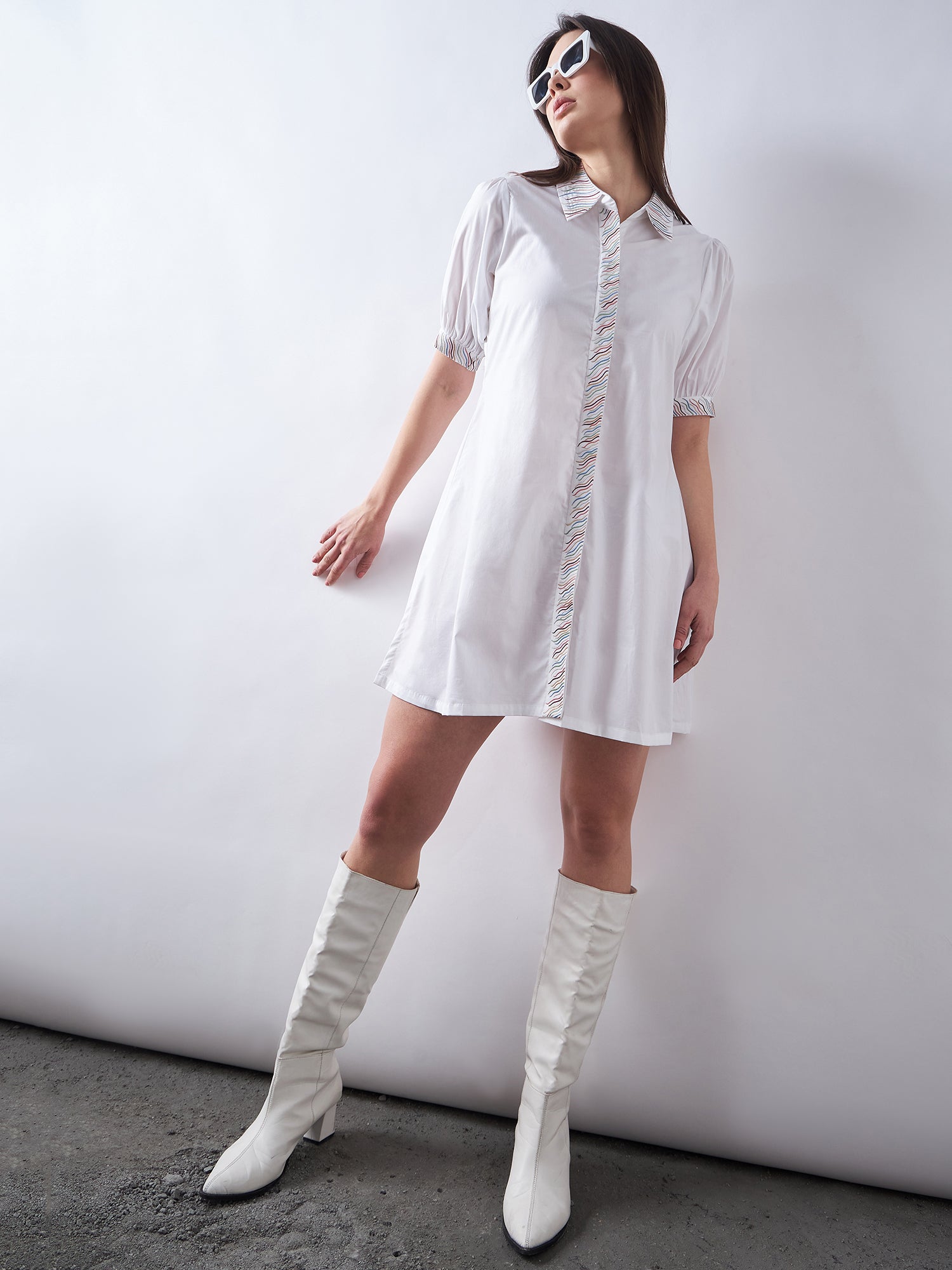 White Poplin Shirt Dress
