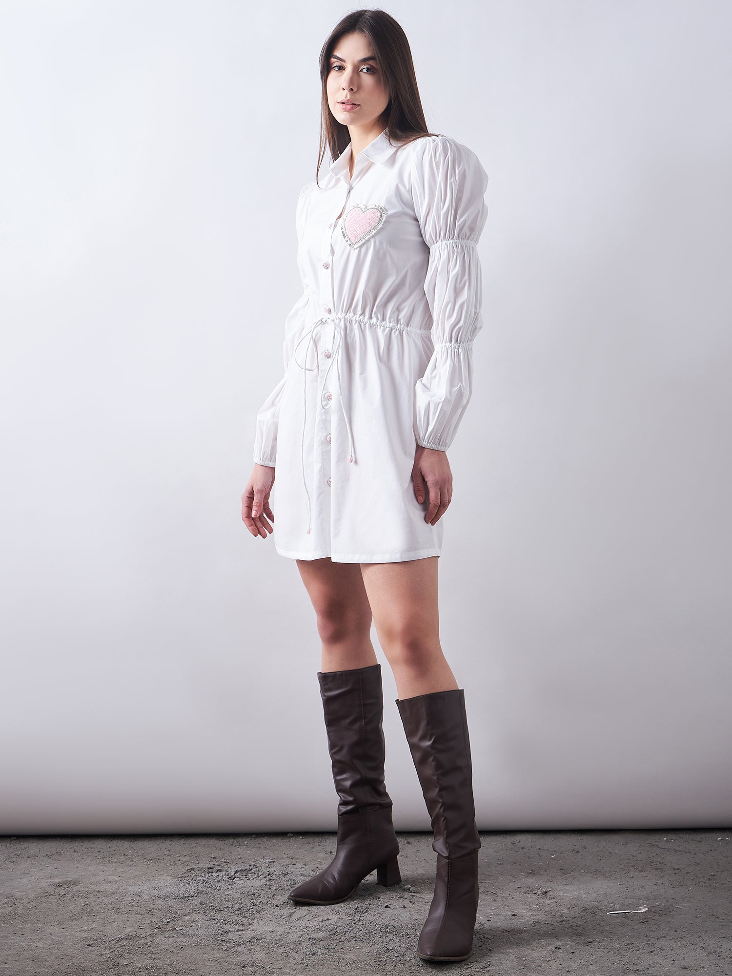 White Poplin Shirt Dress