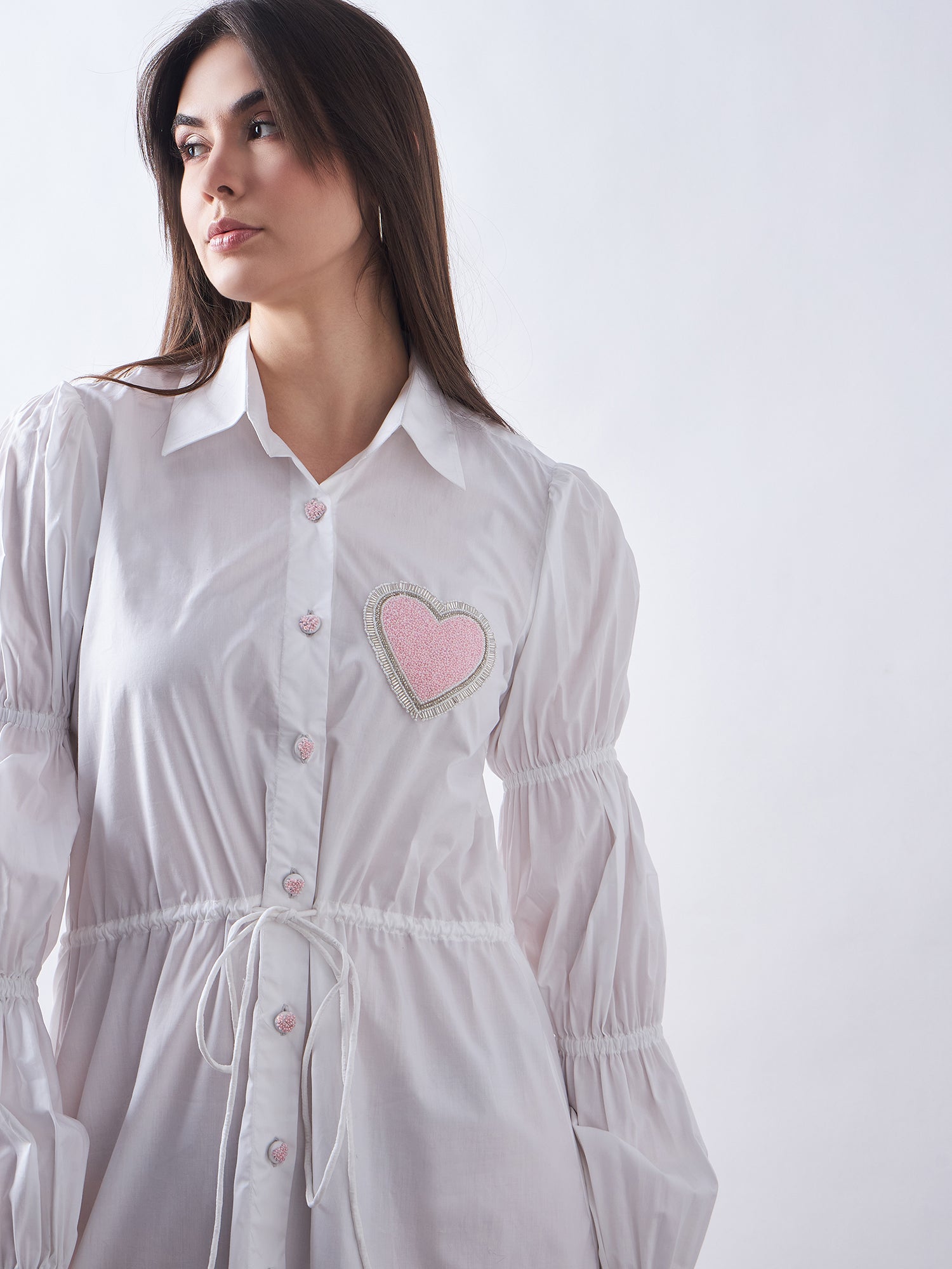 White Poplin Shirt Dress