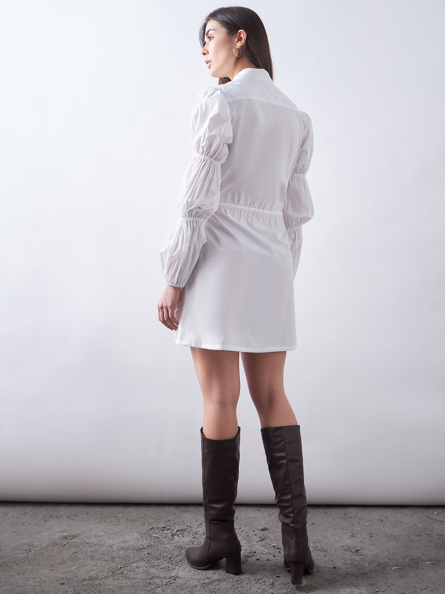 White Poplin Shirt Dress