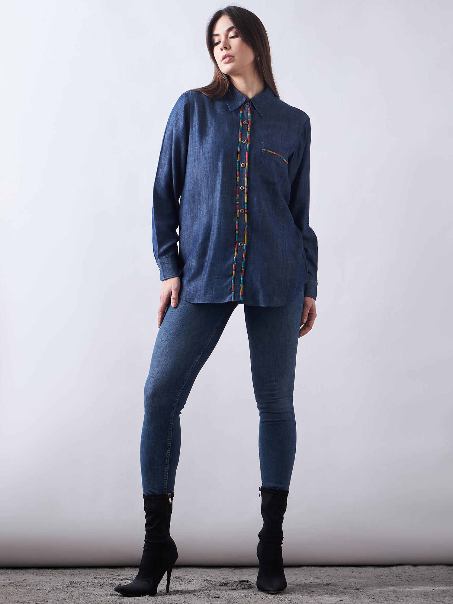 Dark Blue Denim Shirt