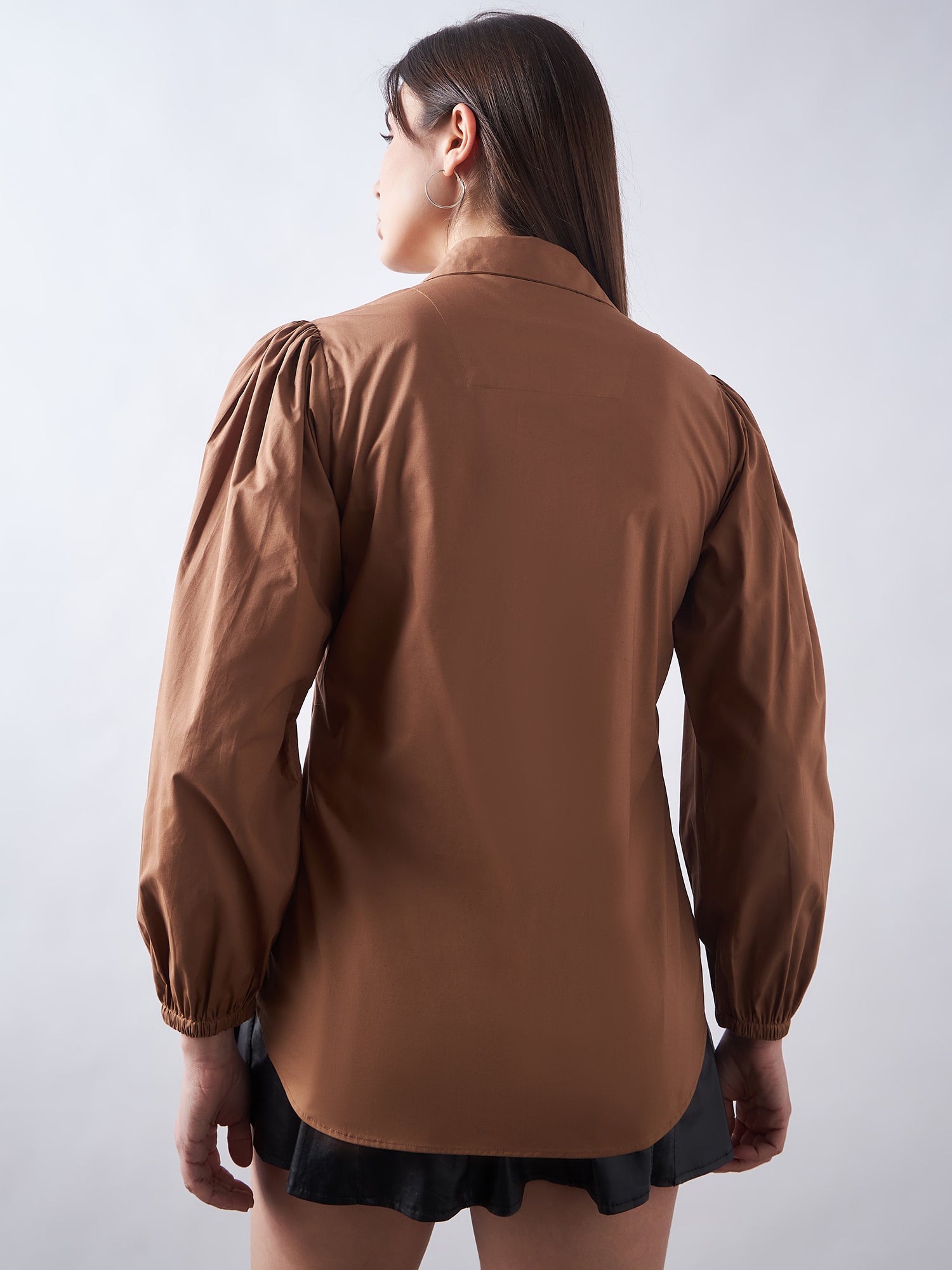 Brown Poplin Shirt