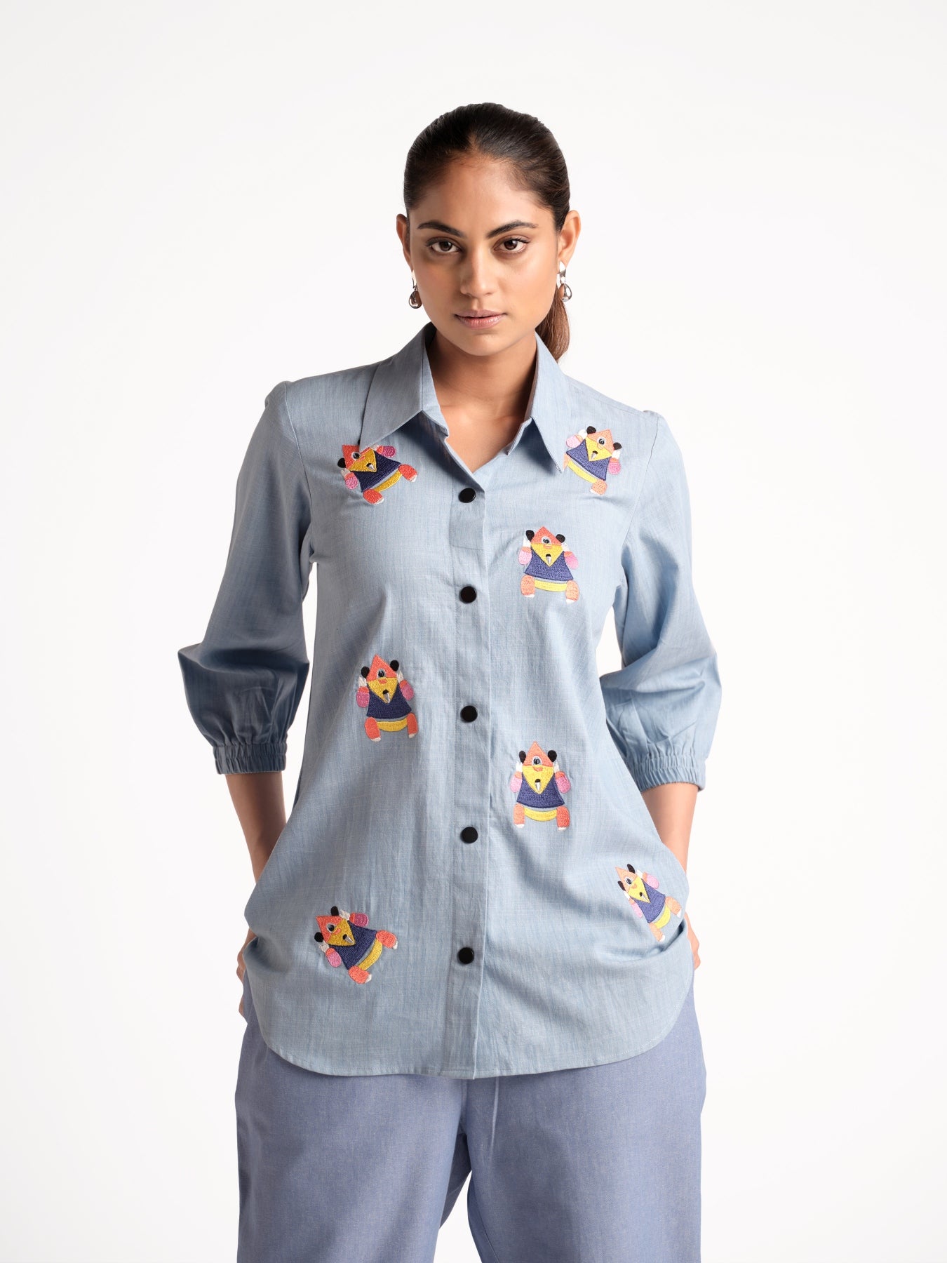 Sky blue denim shirt