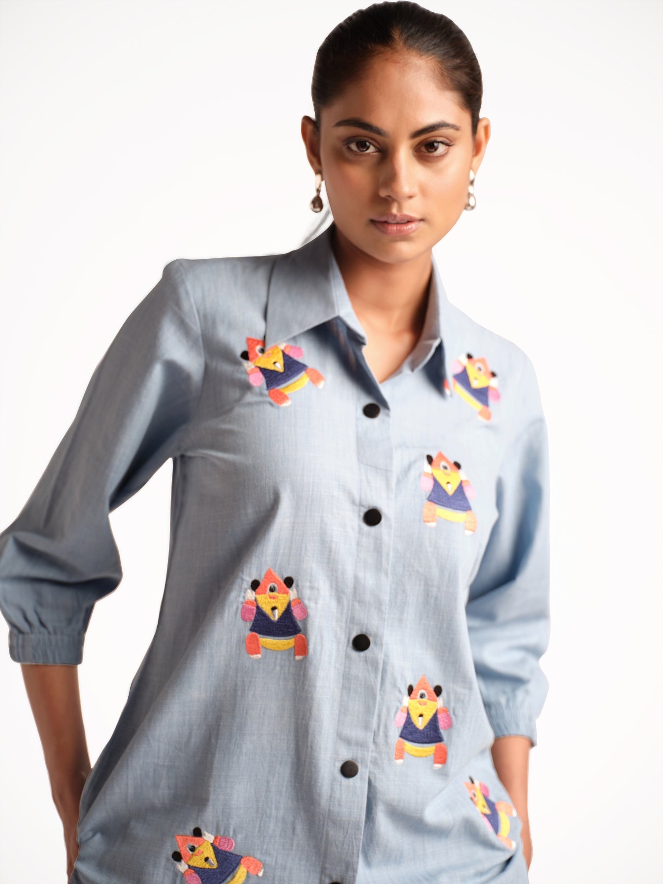 Sky blue denim shirt