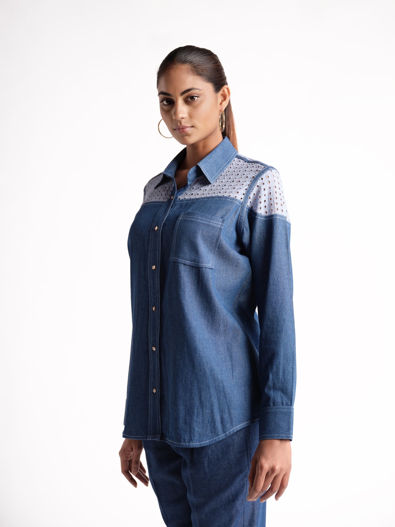 Berry Denim Schiffli Shirt