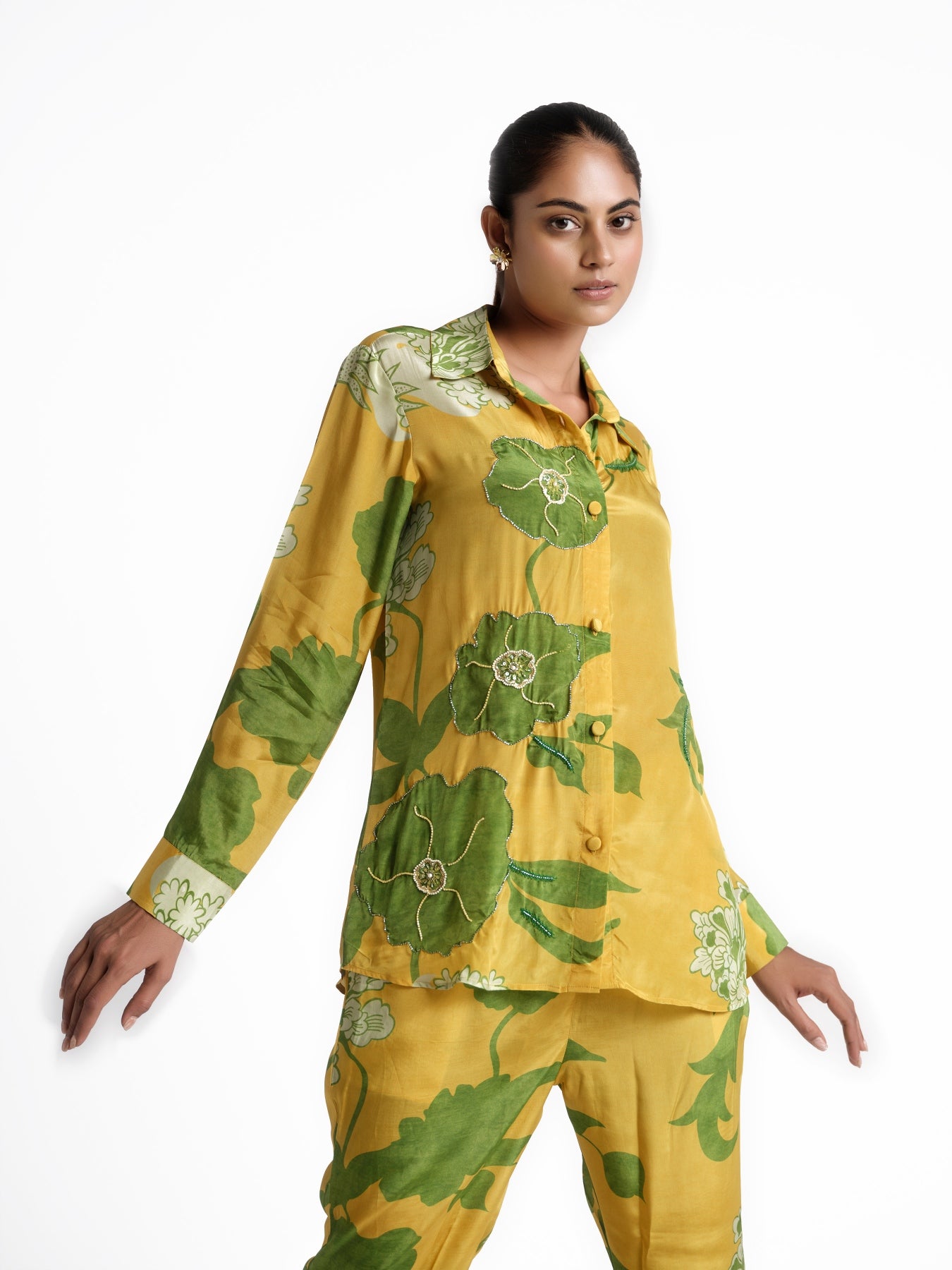 Yellow flower print set